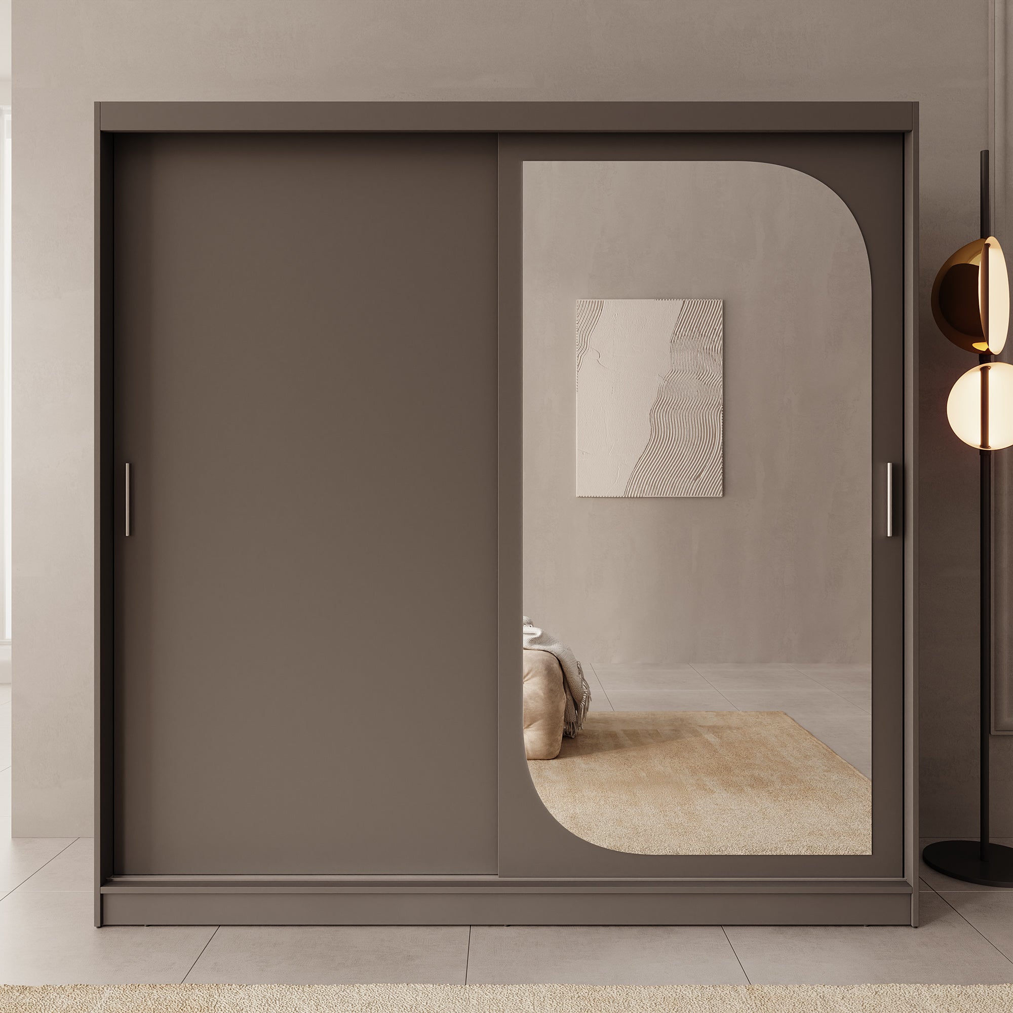 Lava - Kledingkast met 2 schuifdeuren - Zwart - 200x62x200 cm