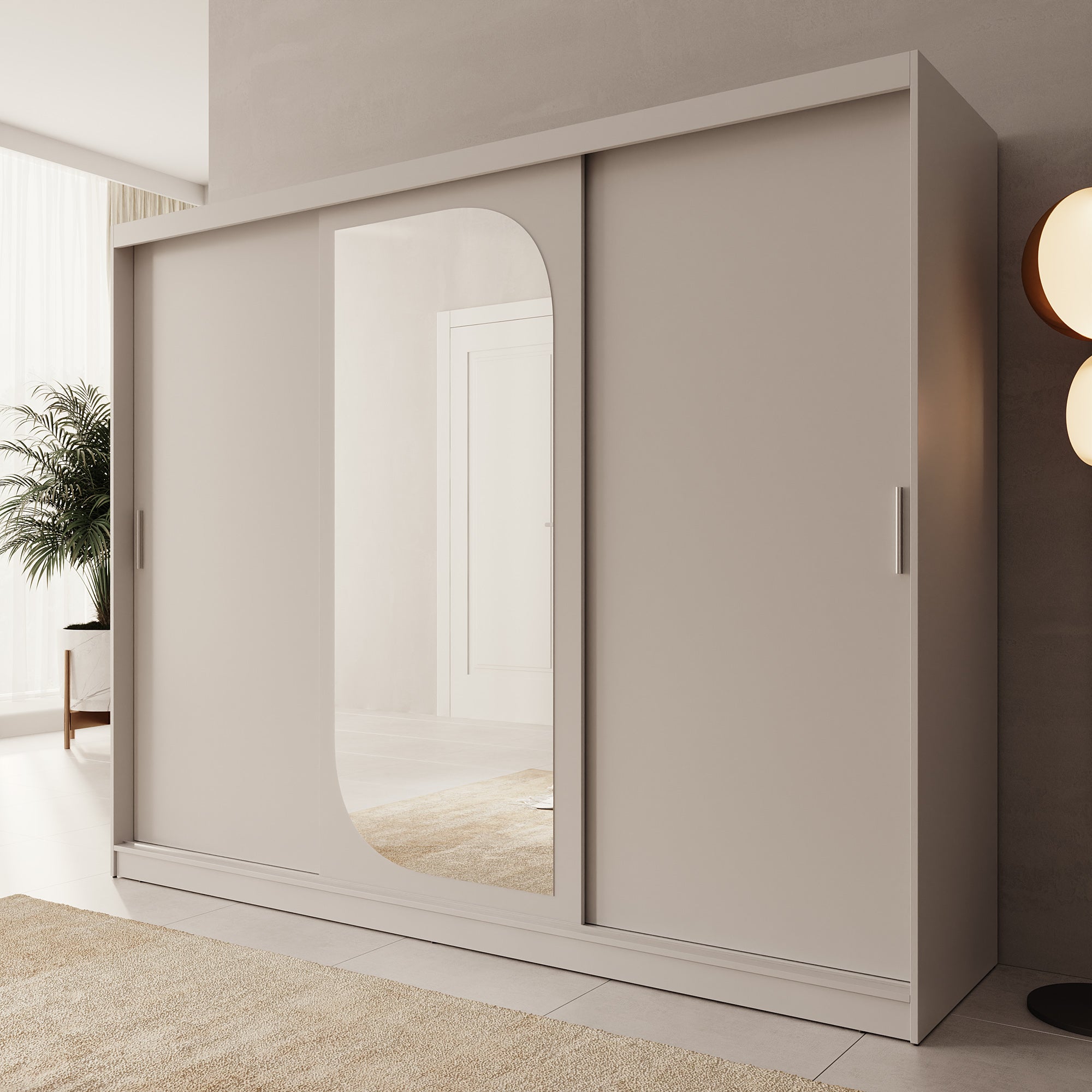Lava - Kledingkast met 3 schuifdeuren - Beige - 250x62x200 cm
