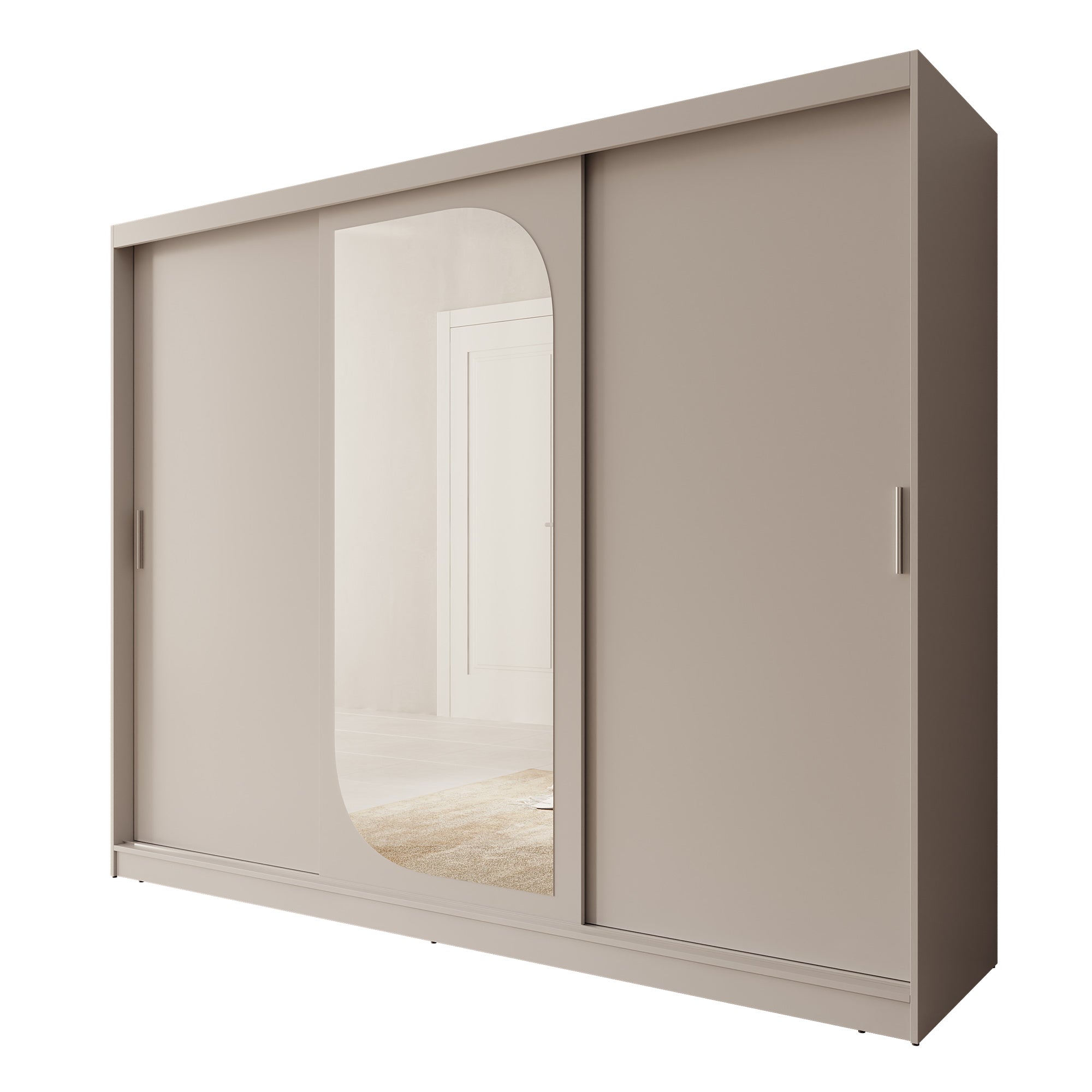 Lava - Kledingkast met 3 schuifdeuren - Beige - 250x62x200 cm