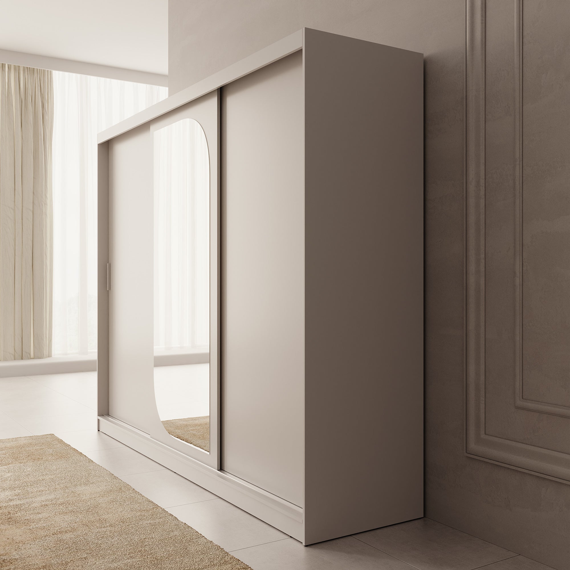 Lava - Kledingkast met 3 schuifdeuren - Beige - 250x62x200 cm