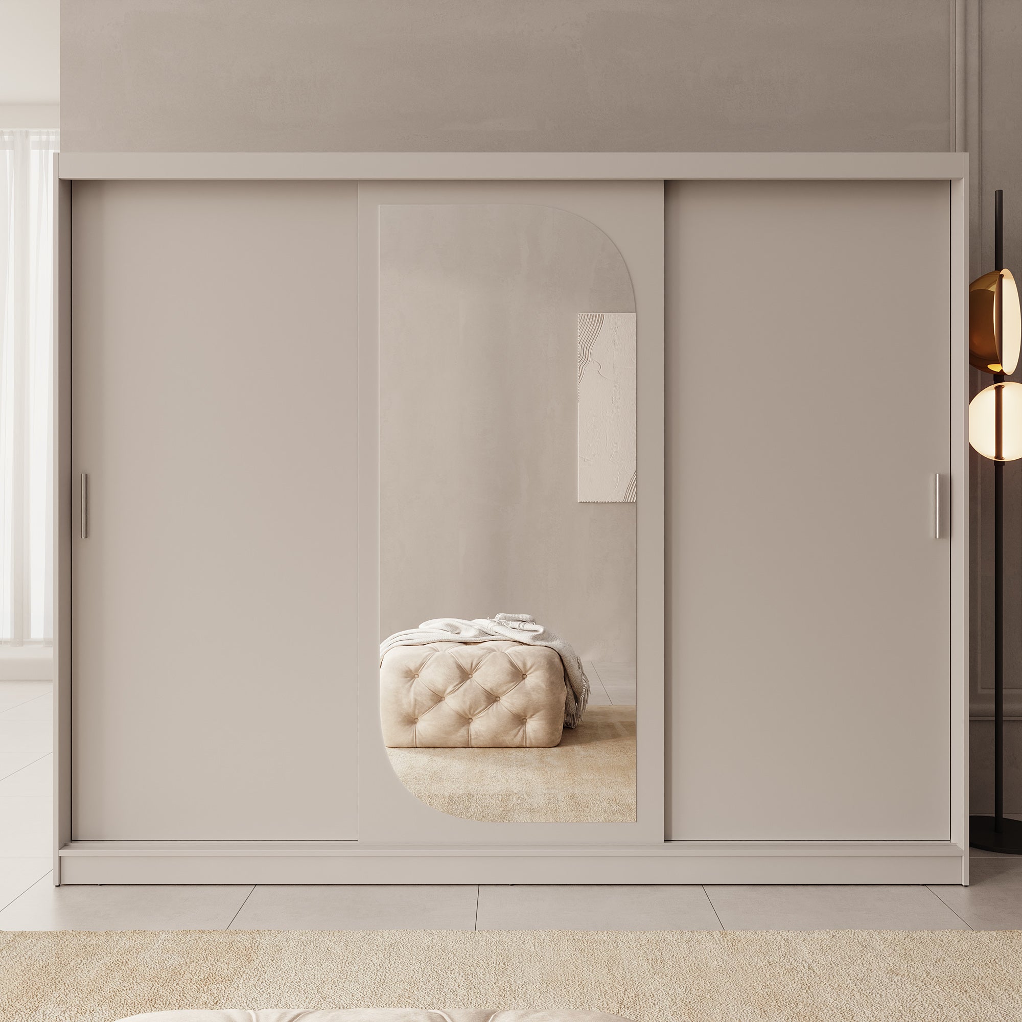 Lava - Kledingkast met 3 schuifdeuren - Beige - 250x62x200 cm