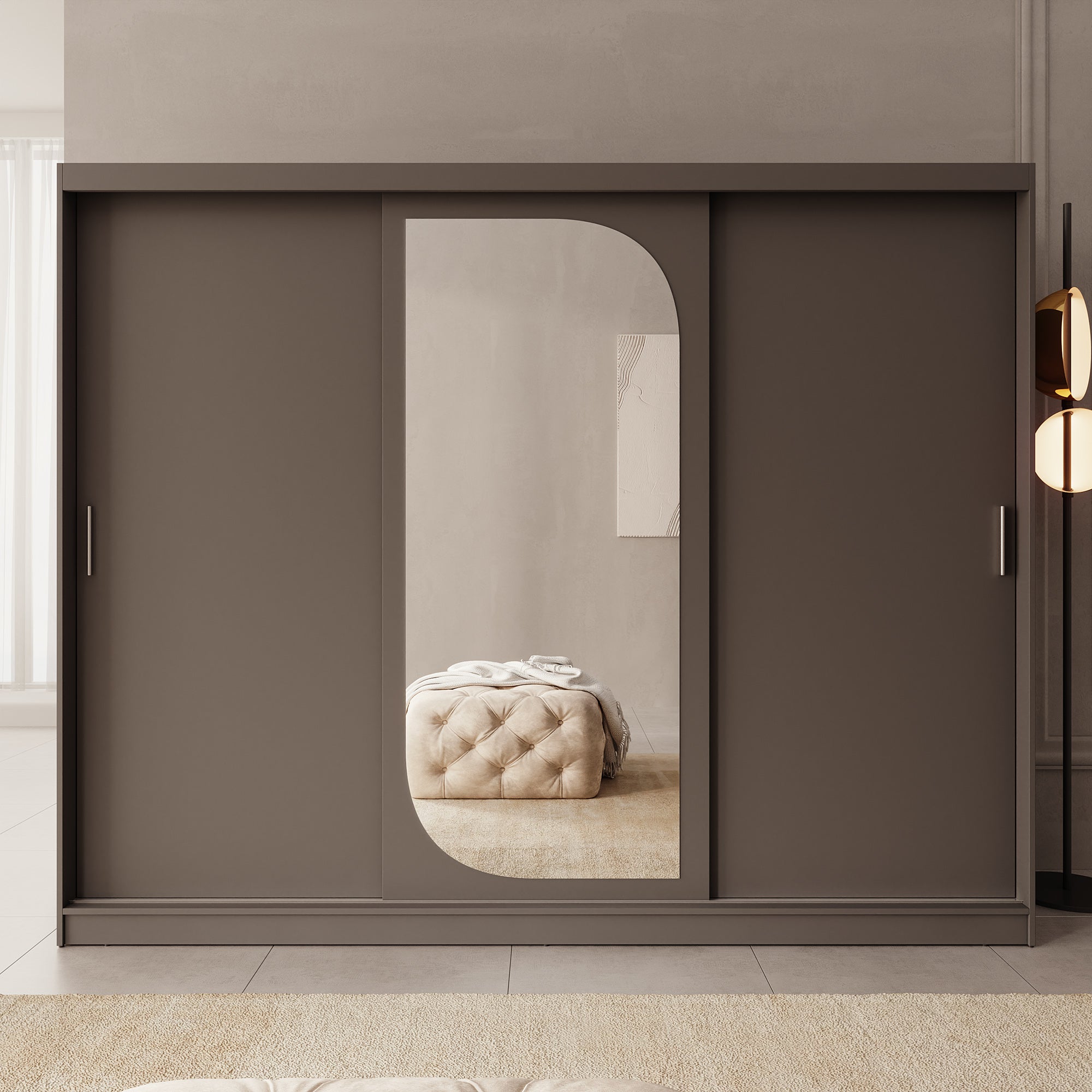 Lava - Kledingkast met 3 schuifdeuren - Zwart - 250x62x200 cm