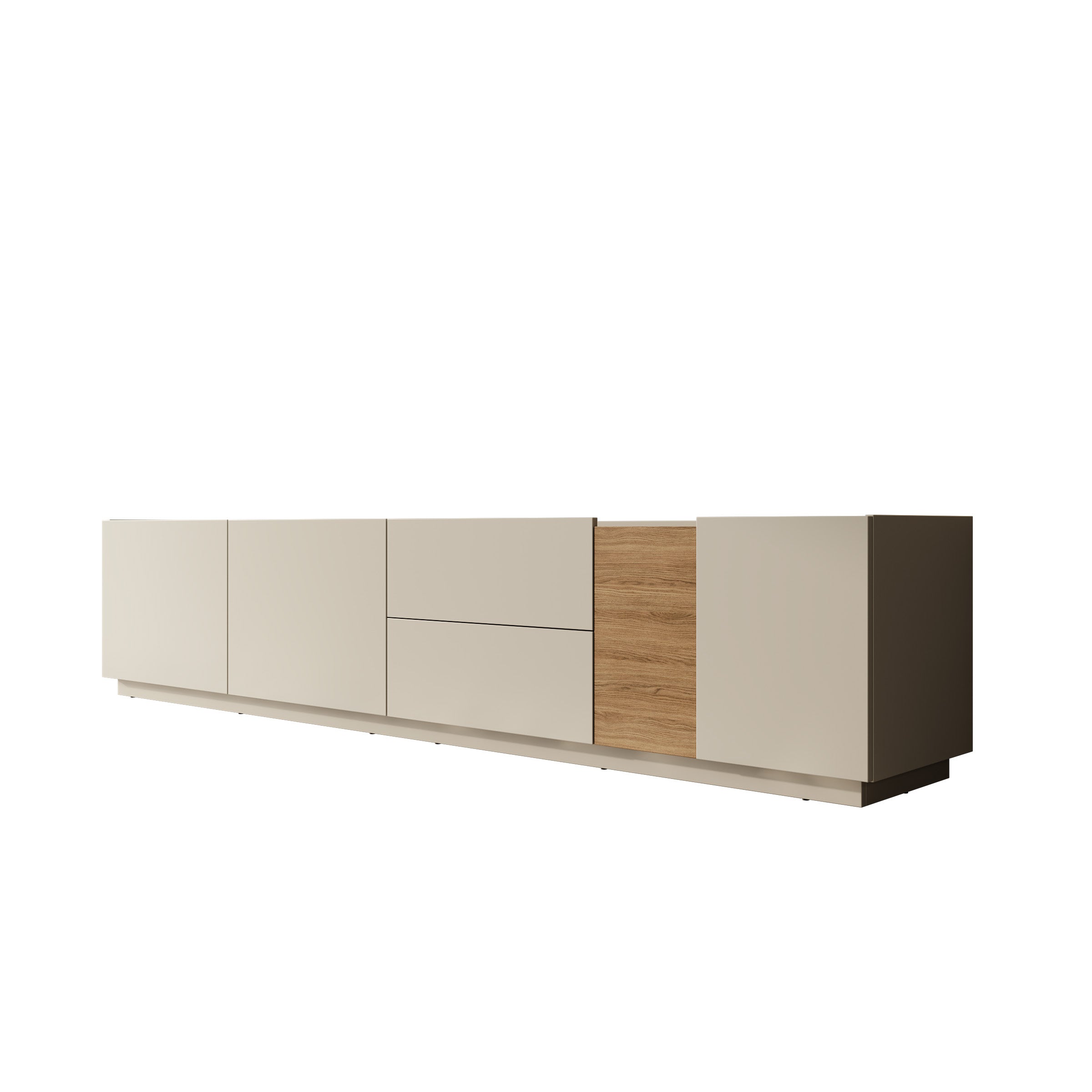Lavar - TV-meubel - Grijs/Eiken - 239x41x50 cm