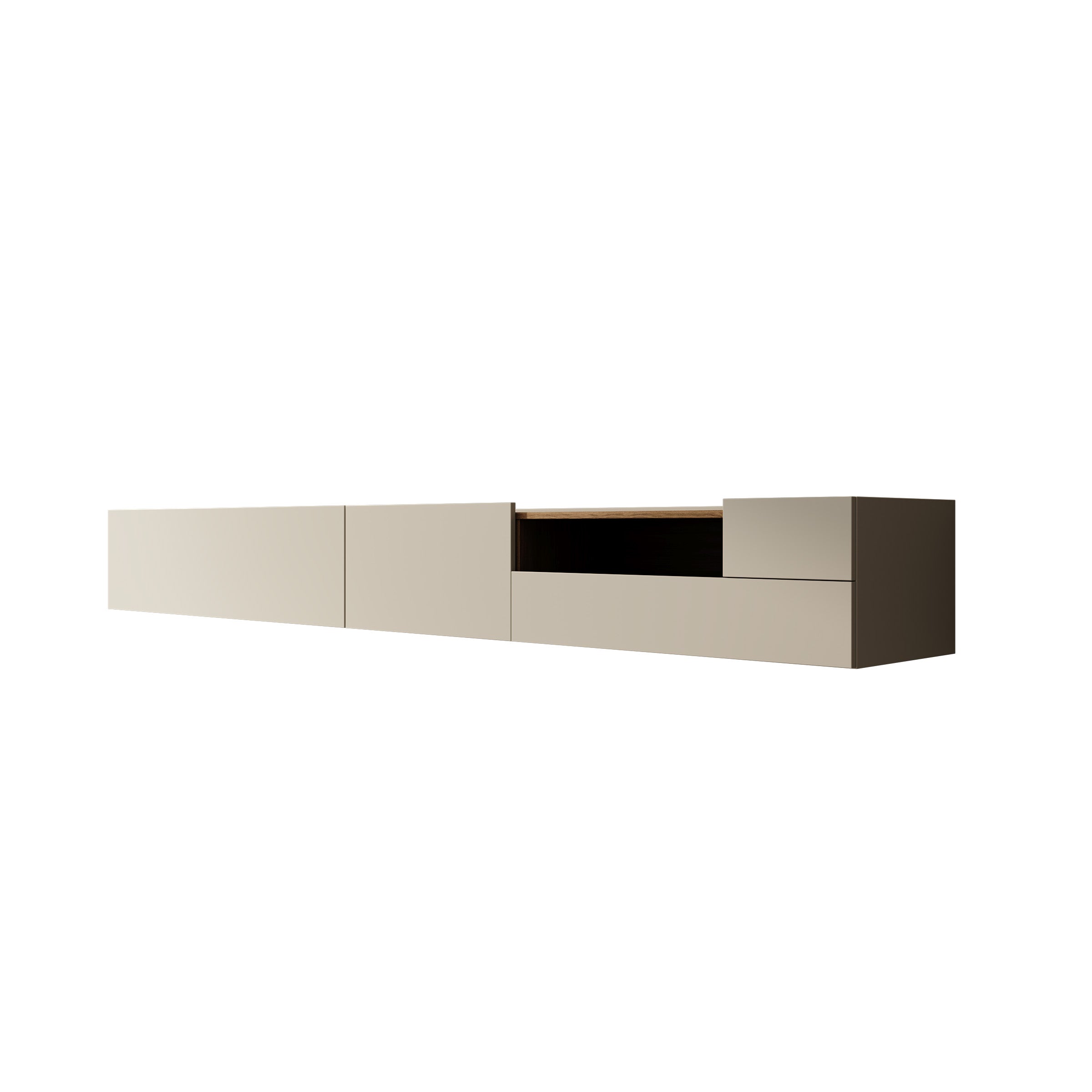 Lavar - TV-meubel - Grijs/Eiken - 269x41x32 cm