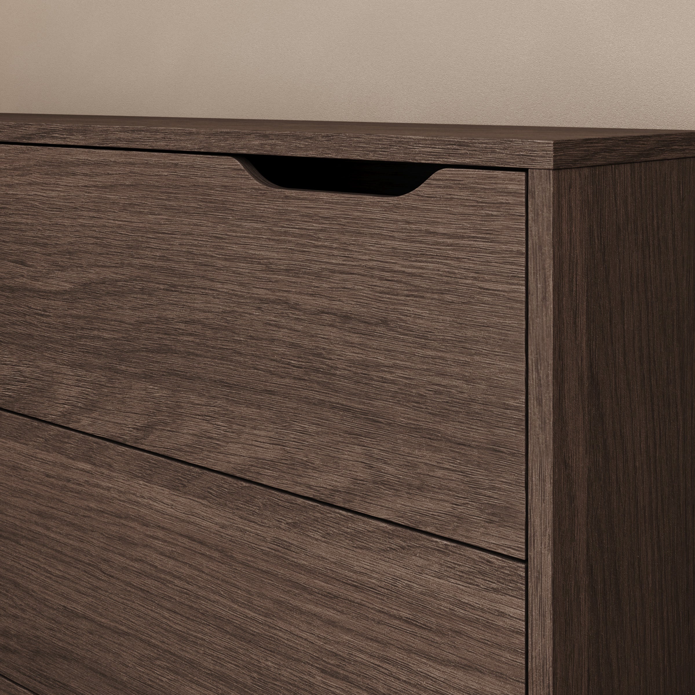 Lechi - Bureau links uitschuifbaar - Walnootpatroon - 136x115x93 cm