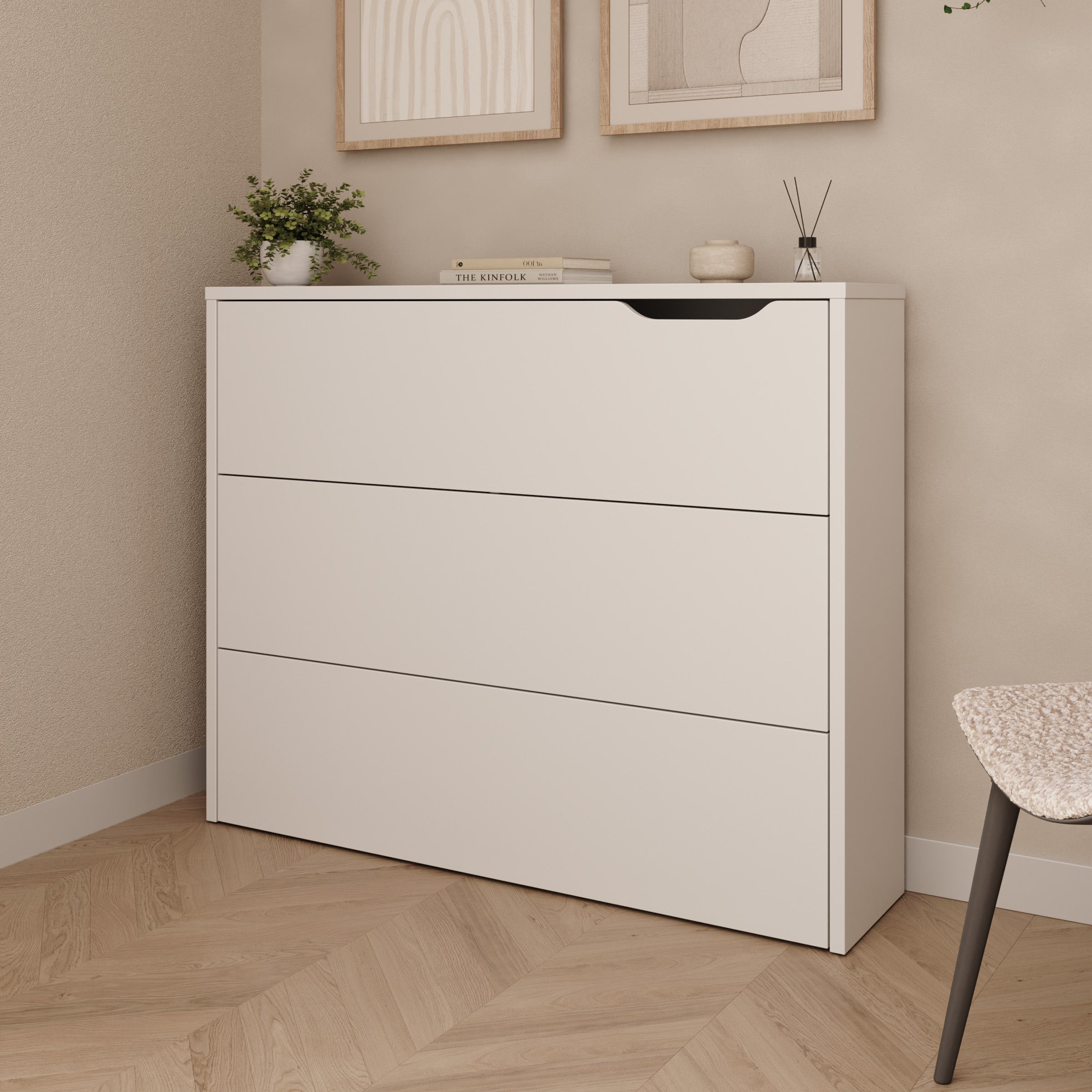 Lechi - Bureau links uitschuifbaar - Wit - 136x115x93 cm