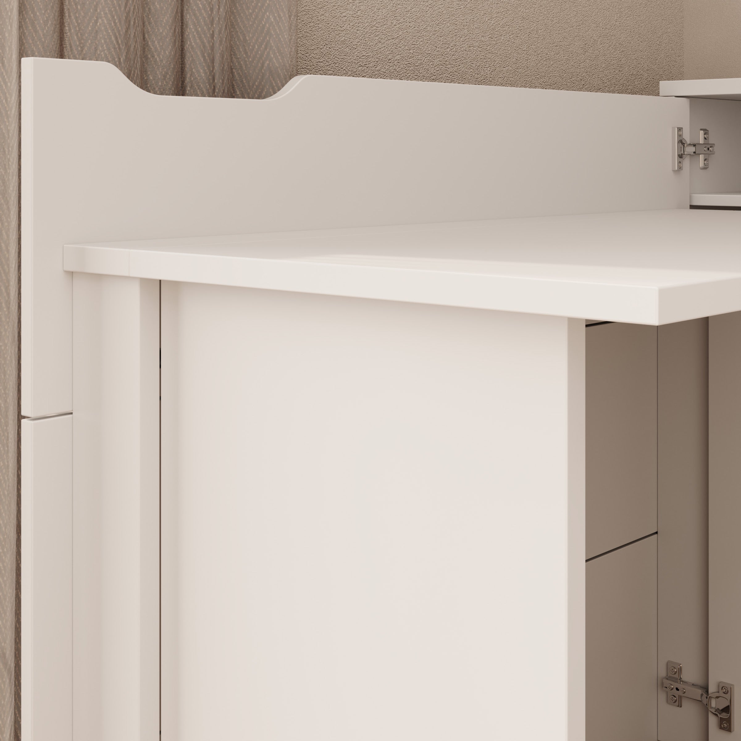 Lechi - Bureau links uitschuifbaar - Wit - 136x115x93 cm