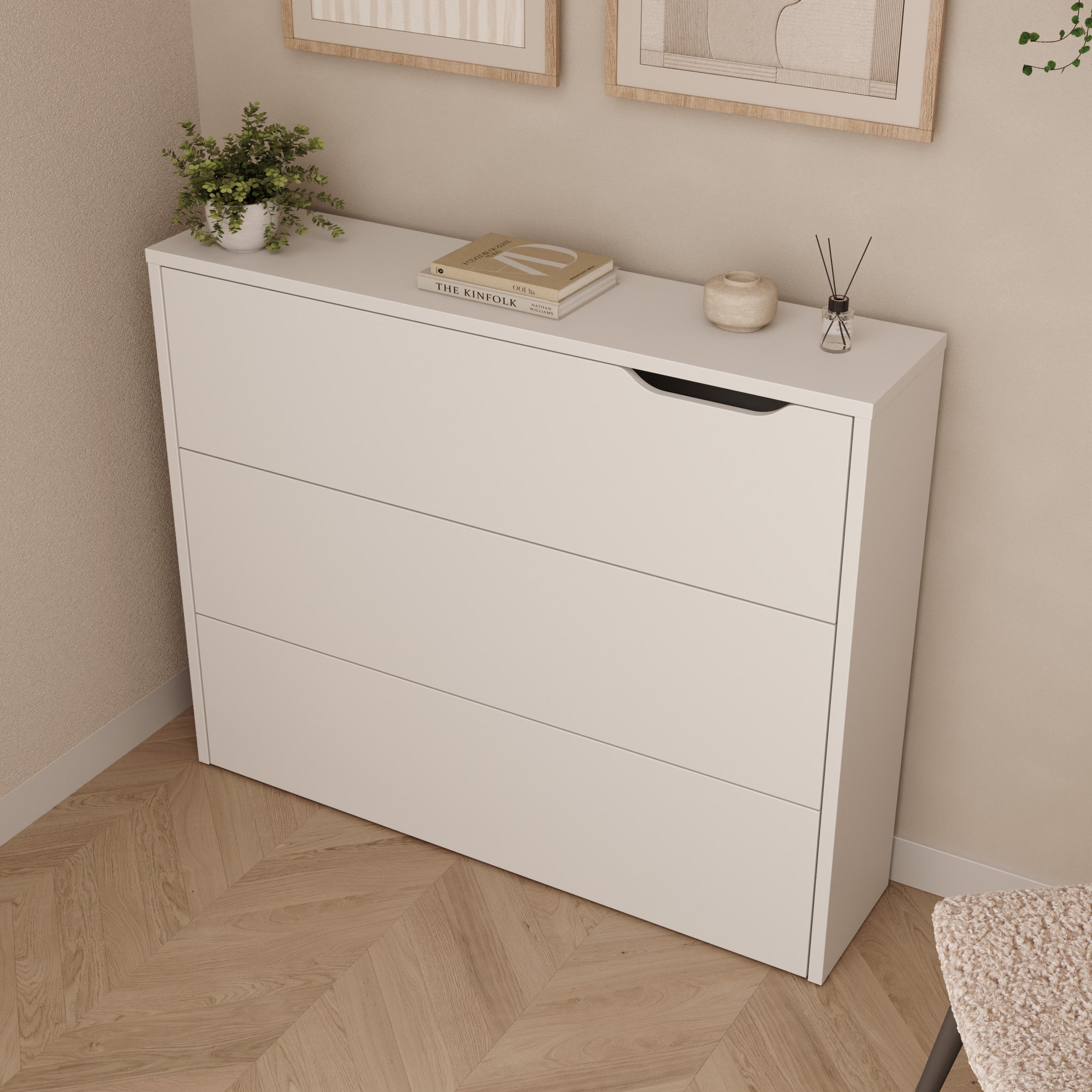 Lechi - Bureau links uitschuifbaar - Wit - 136x115x93 cm