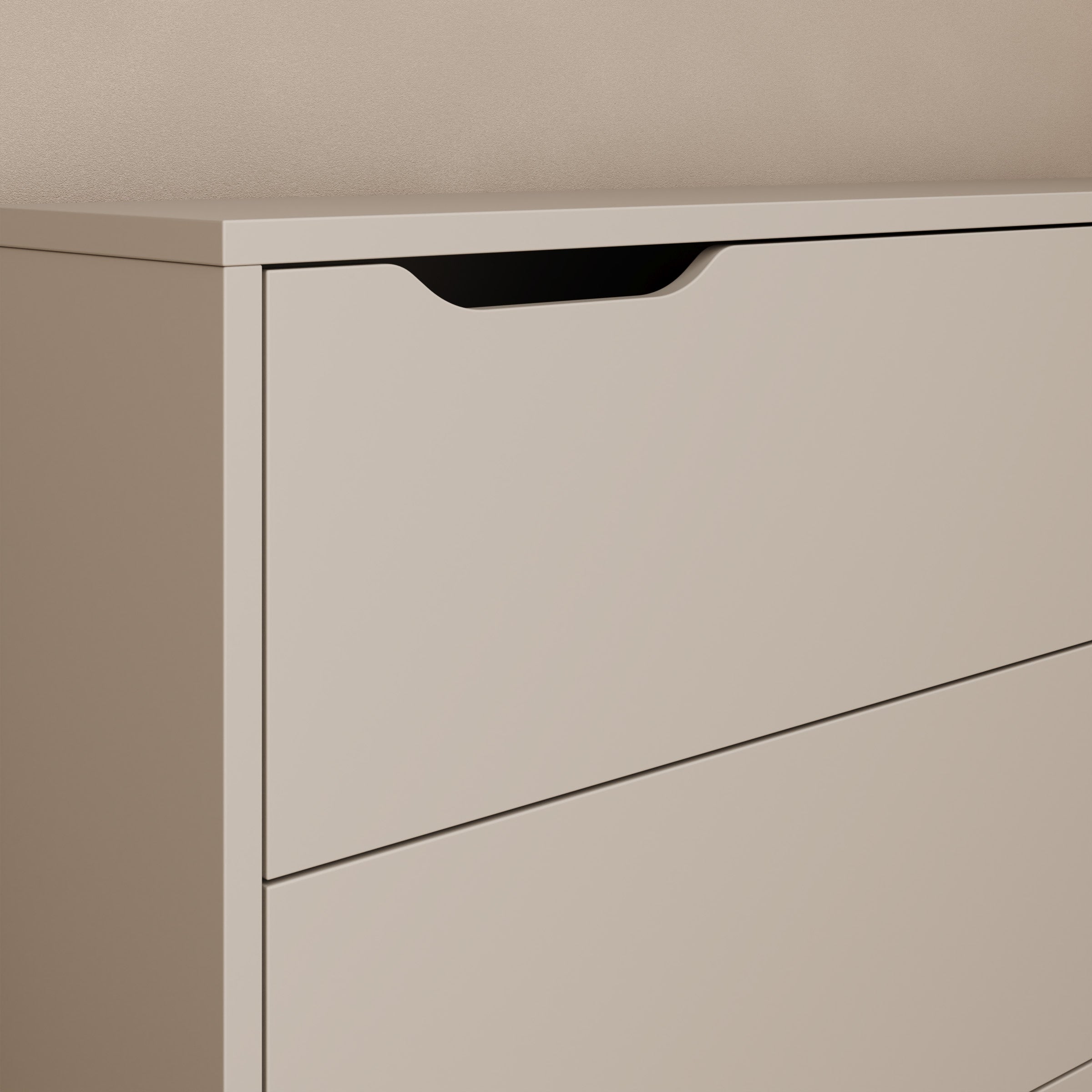 Lechi - Bureau rechts uitschuifbaar - Beige - 136x115x93 cm