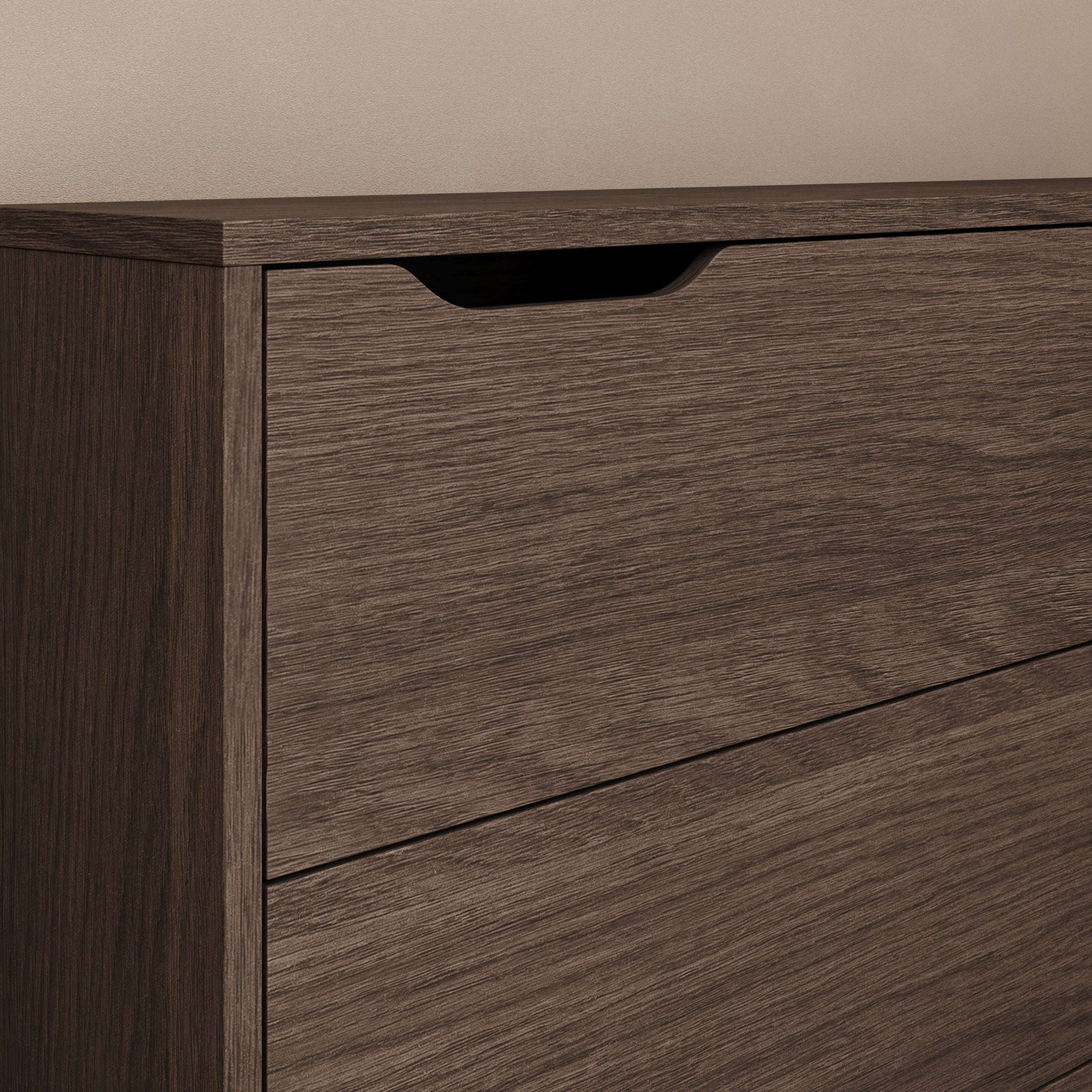 Lechi - Bureau rechts uitschuifbaar - Walnootpatroon - 136x115x93 cm