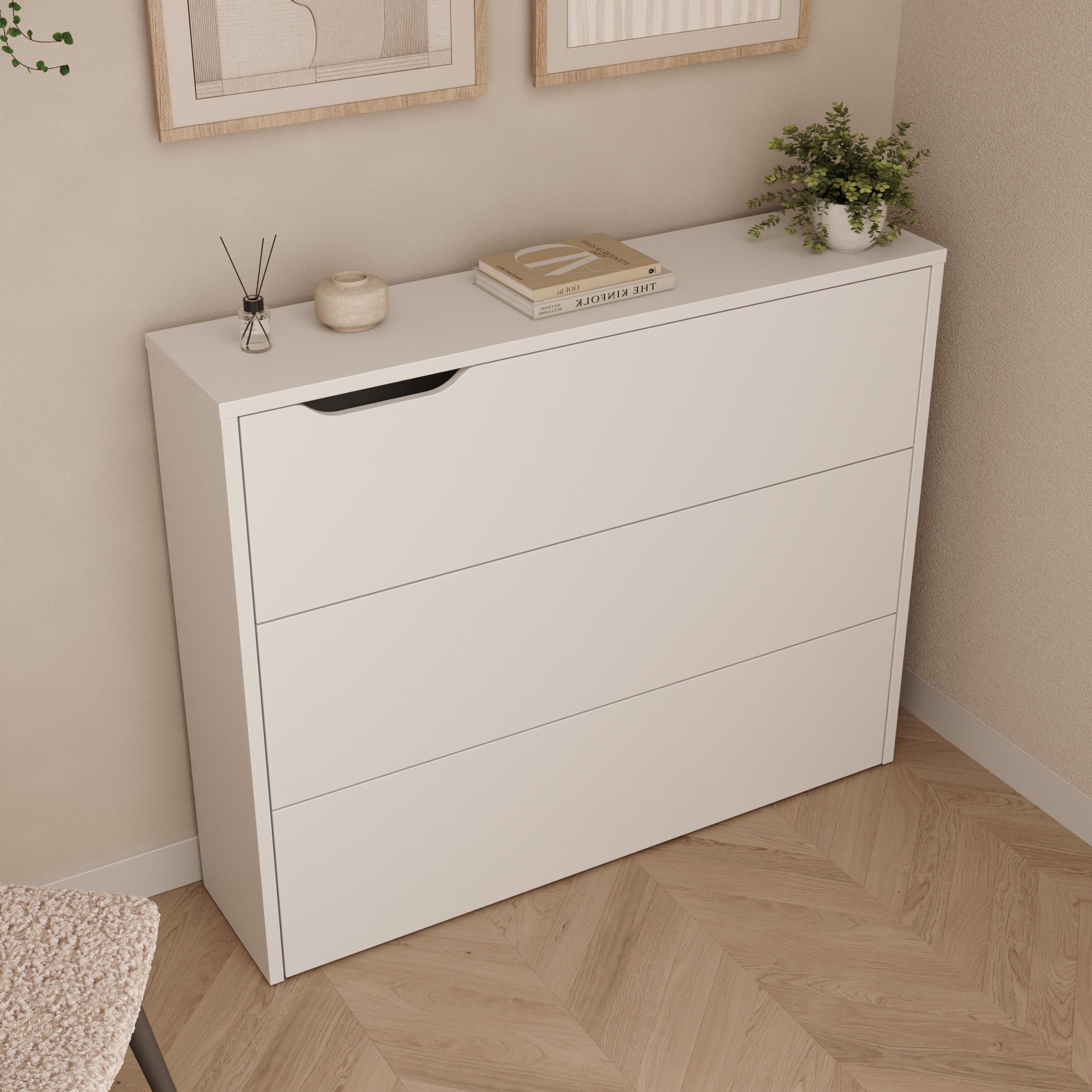 Lechi - Bureau rechts uitschuifbaar - Wit - 136x115x93 cm