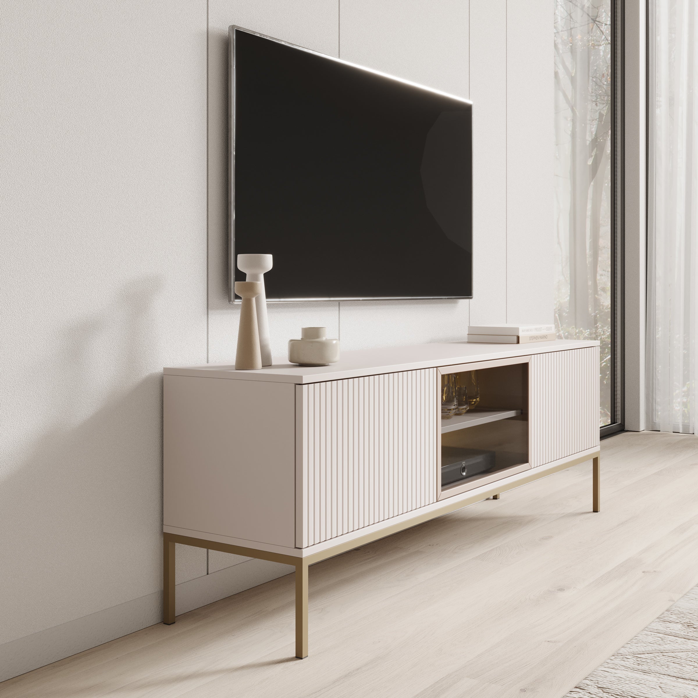 Legend - TV-Meubel met 3 deuren - Beige - 154 cm