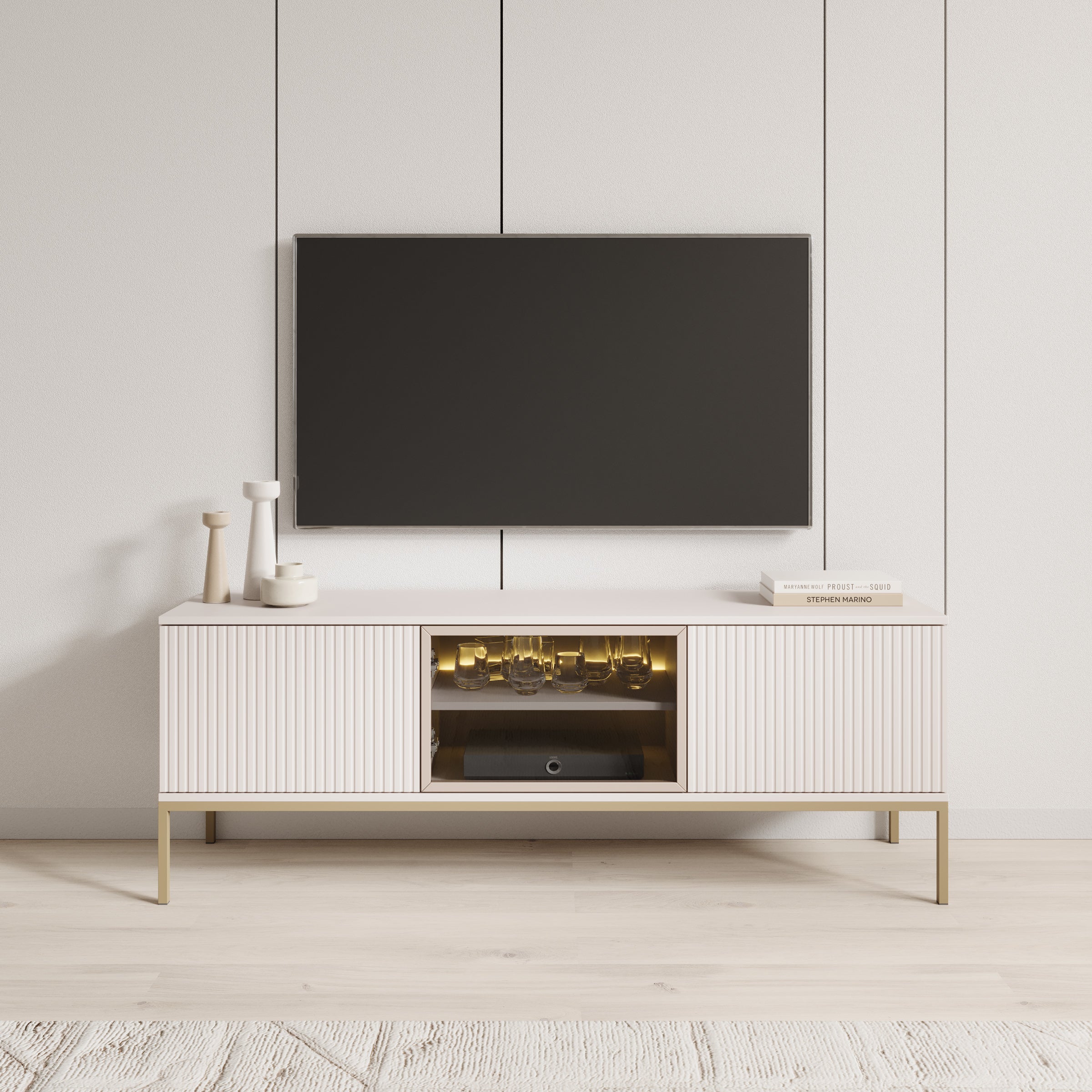 Legend - TV-Meubel met 3 deuren - Beige - 154 cm