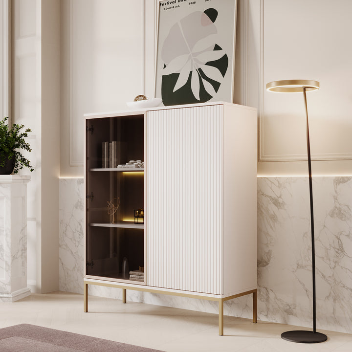 Legend - Vitrinekast - Beige - 104x39x126 cm