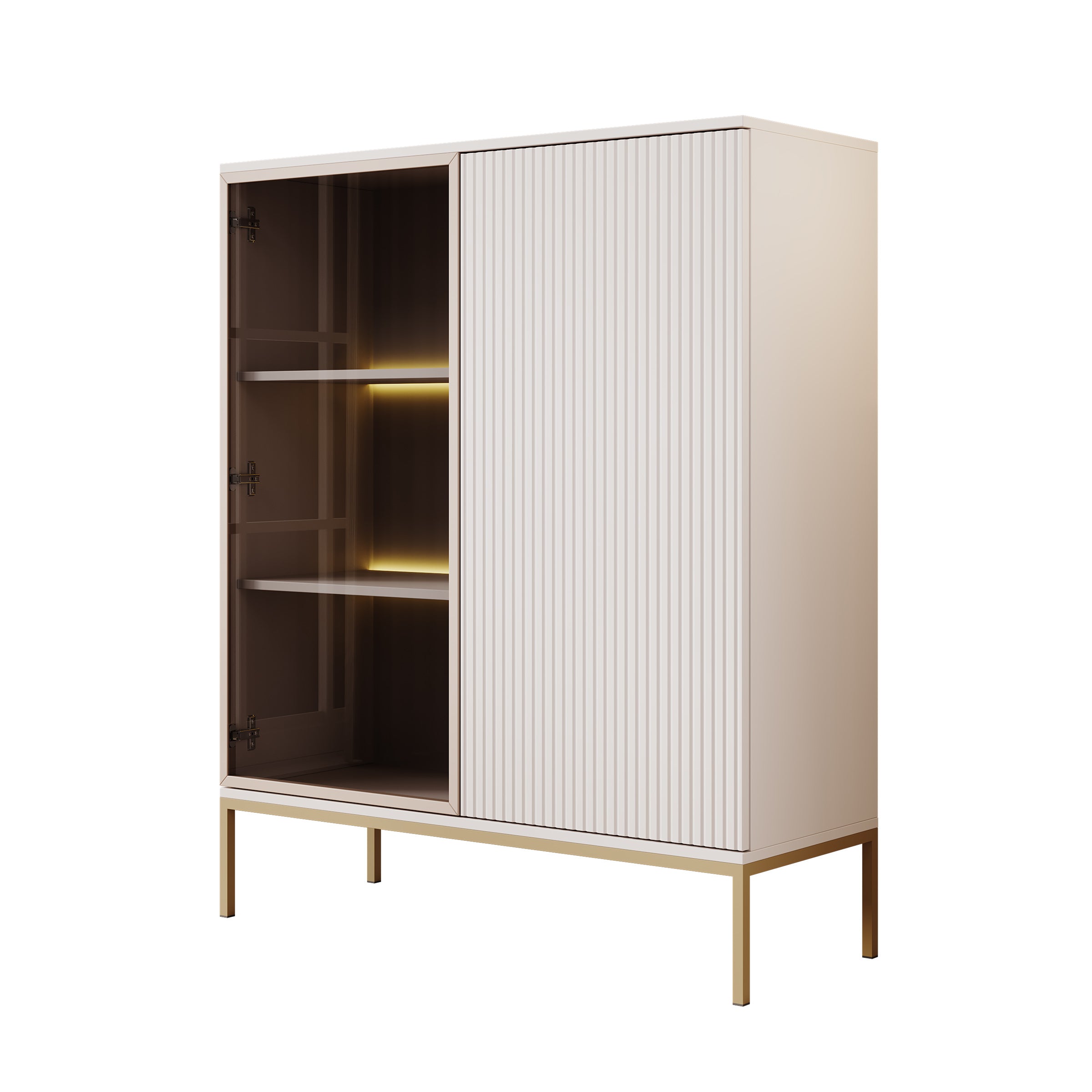 Legend - Vitrinekast - Beige - 104x39x126 cm