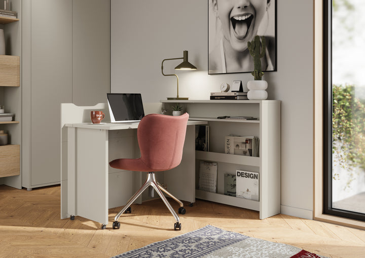 Lenart Work Concept - Bureau links uitschuifbaar - Beige - 136x115x93 cm
