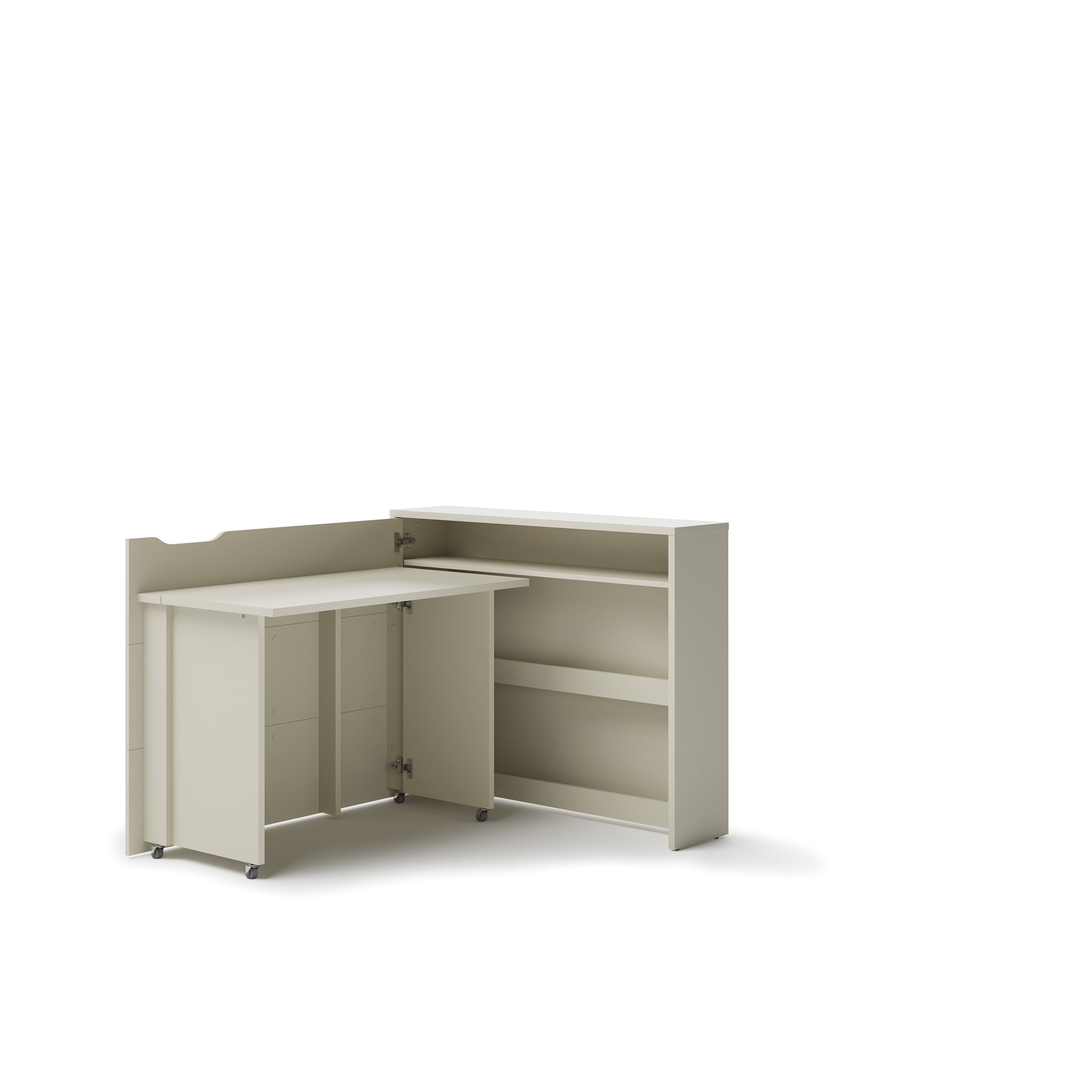Lenart Work Concept - Bureau links uitschuifbaar - Beige - 136x115x93 cm