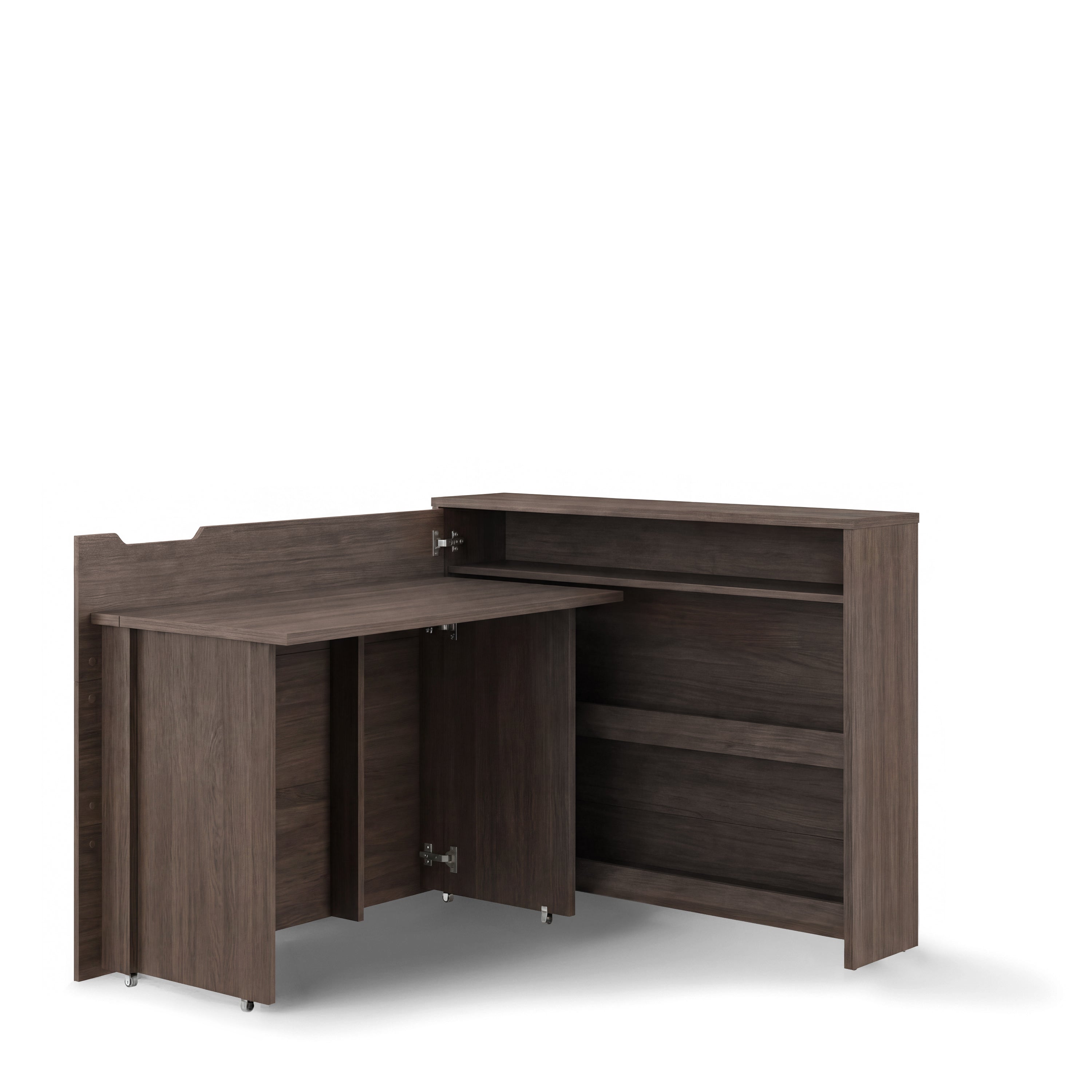 Lenart Work Concept - Bureau links uitschuifbaar - Walnootpatroon - 136x115x93 cm