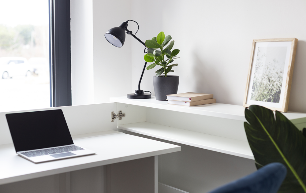 Lenart Work Concept - Bureau links uitschuifbaar - Wit - 136x115x93 cm