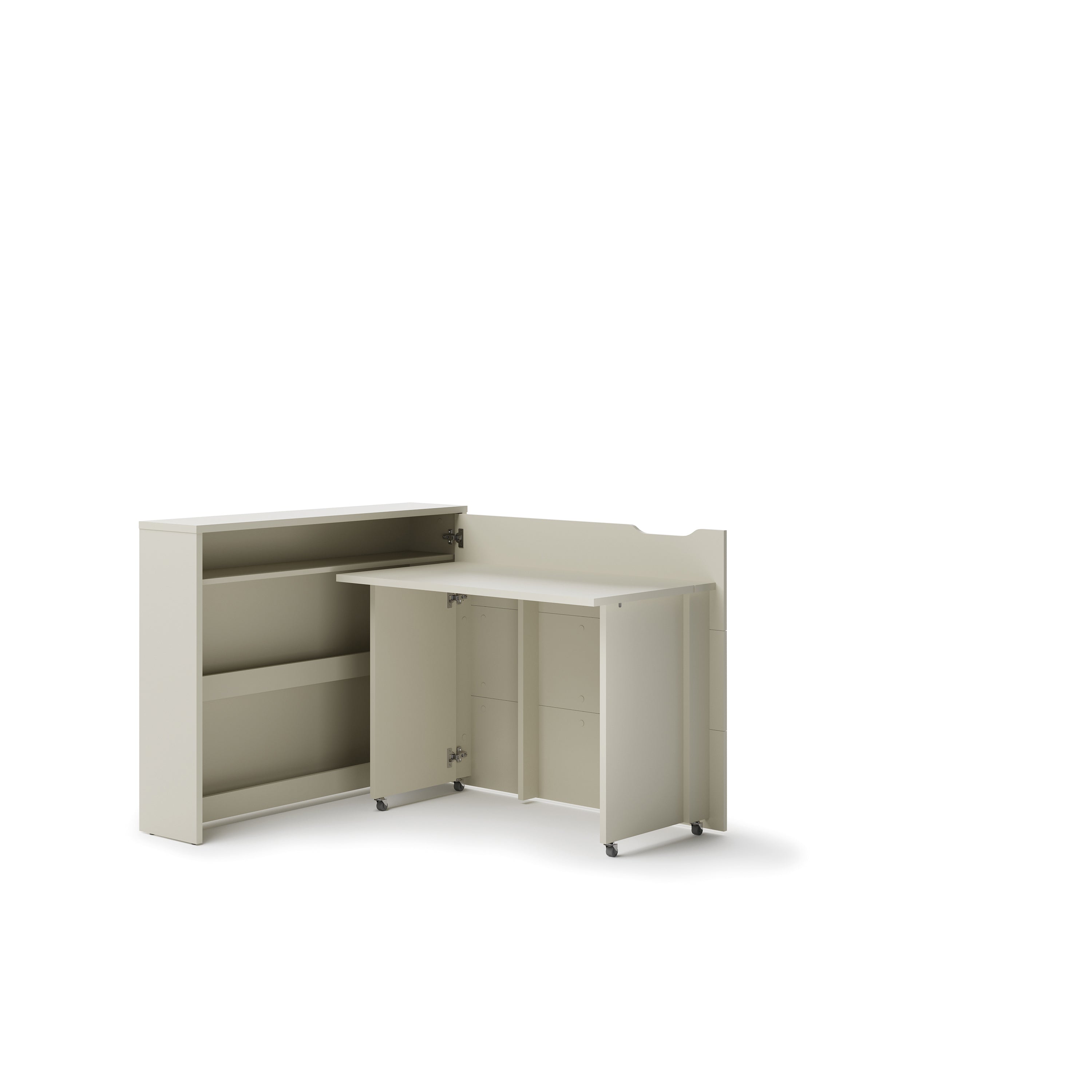 Lenart Work Concept - Bureau rechts uitschuifbaar - Beige - 136x115x93 cm