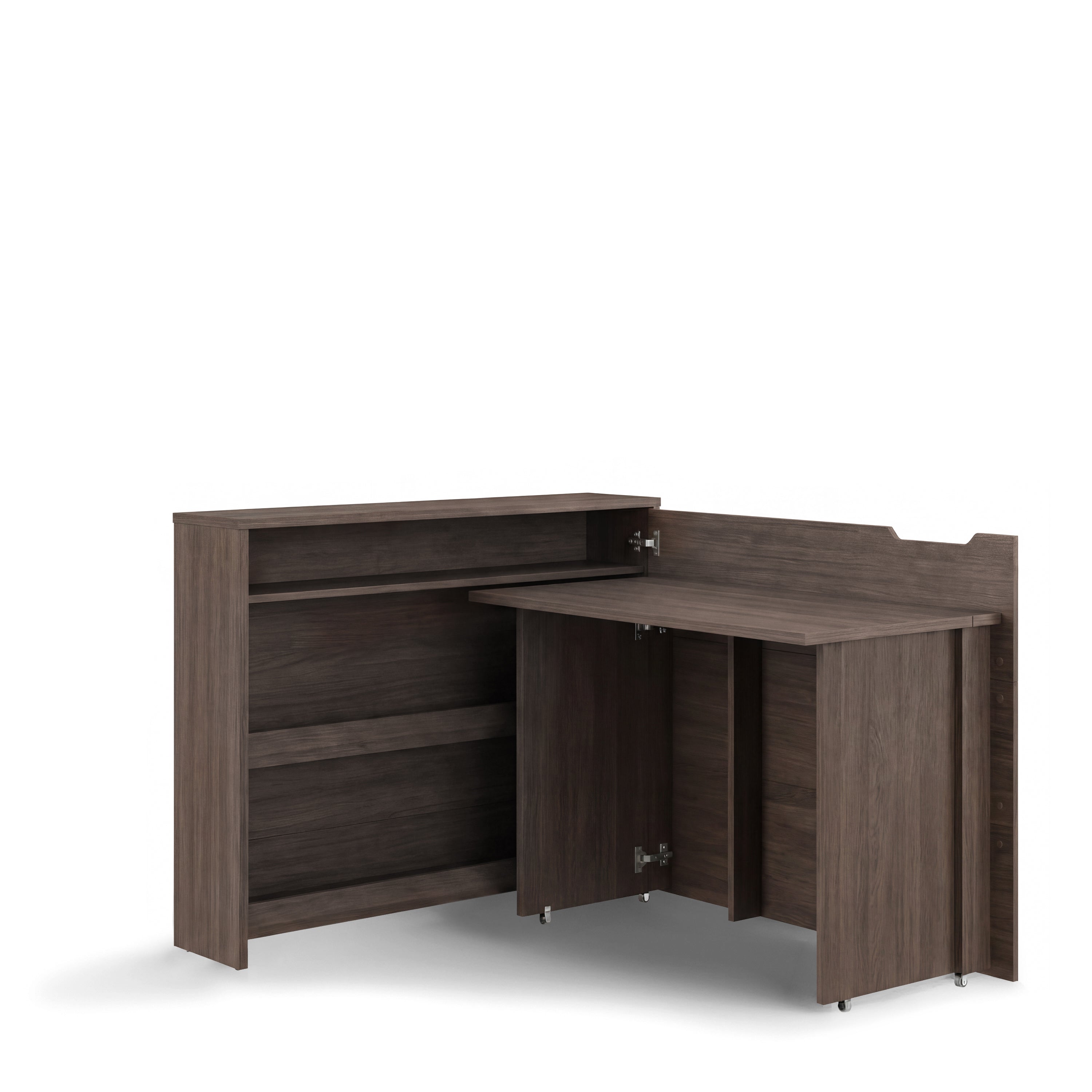 Lenart Work Concept - Bureau rechts uitschuifbaar - Walnootpatroon - 136x115x93 cm