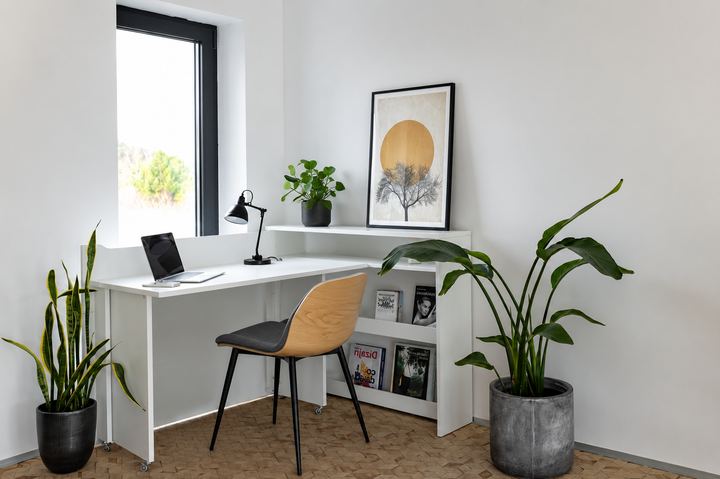 Lenart Work Concept - Bureau rechts uitschuifbaar - Wit - 136x115x93 cm
