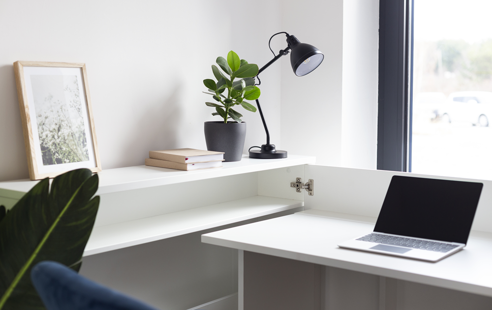 Lenart Work Concept - Bureau rechts uitschuifbaar - Wit - 136x115x93 cm