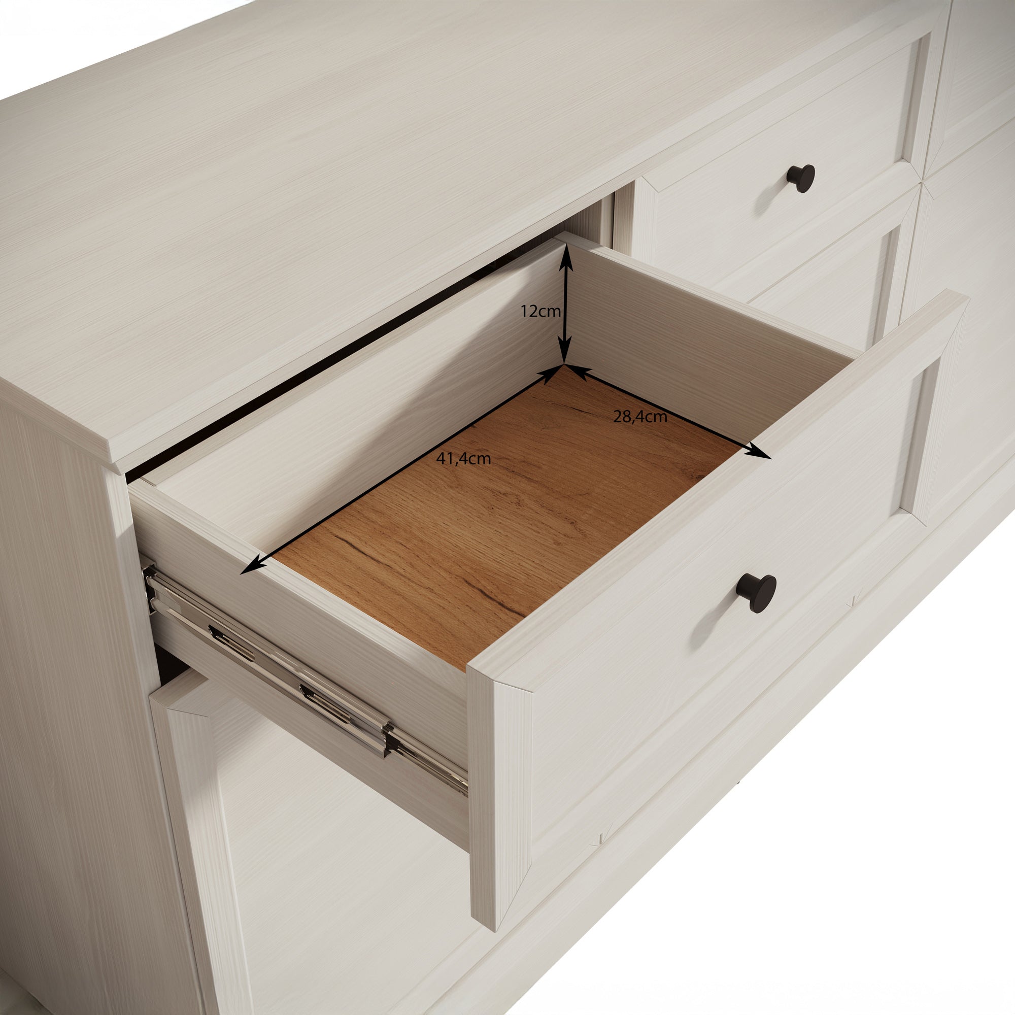 Leroy - Dressoir - Zwart - 146x40x86 cm