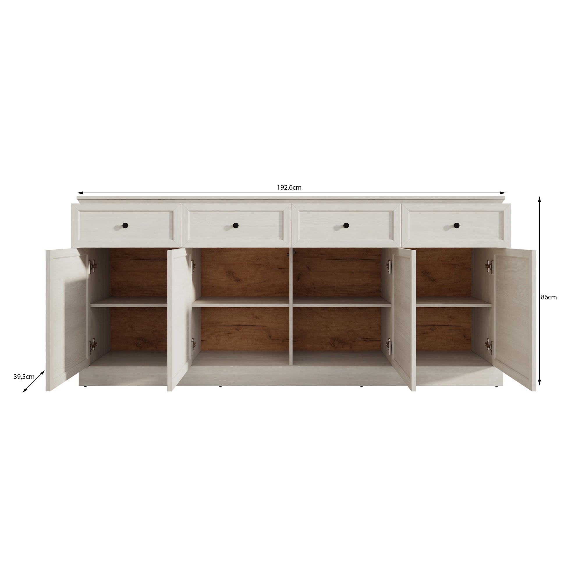 Leroy - Dressoir - Zwart - 146x40x86 cm