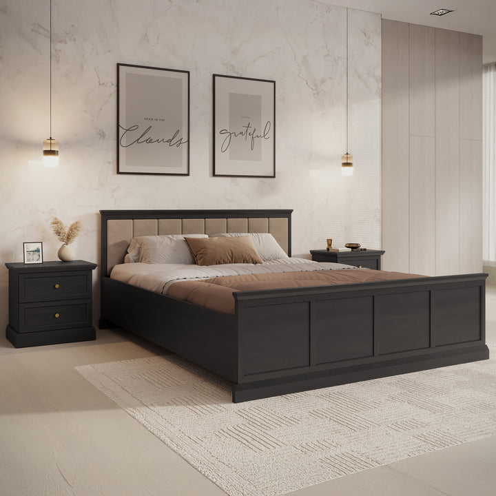 Leroy - Tweepersoonsbed - Zwart - 160x200 cm