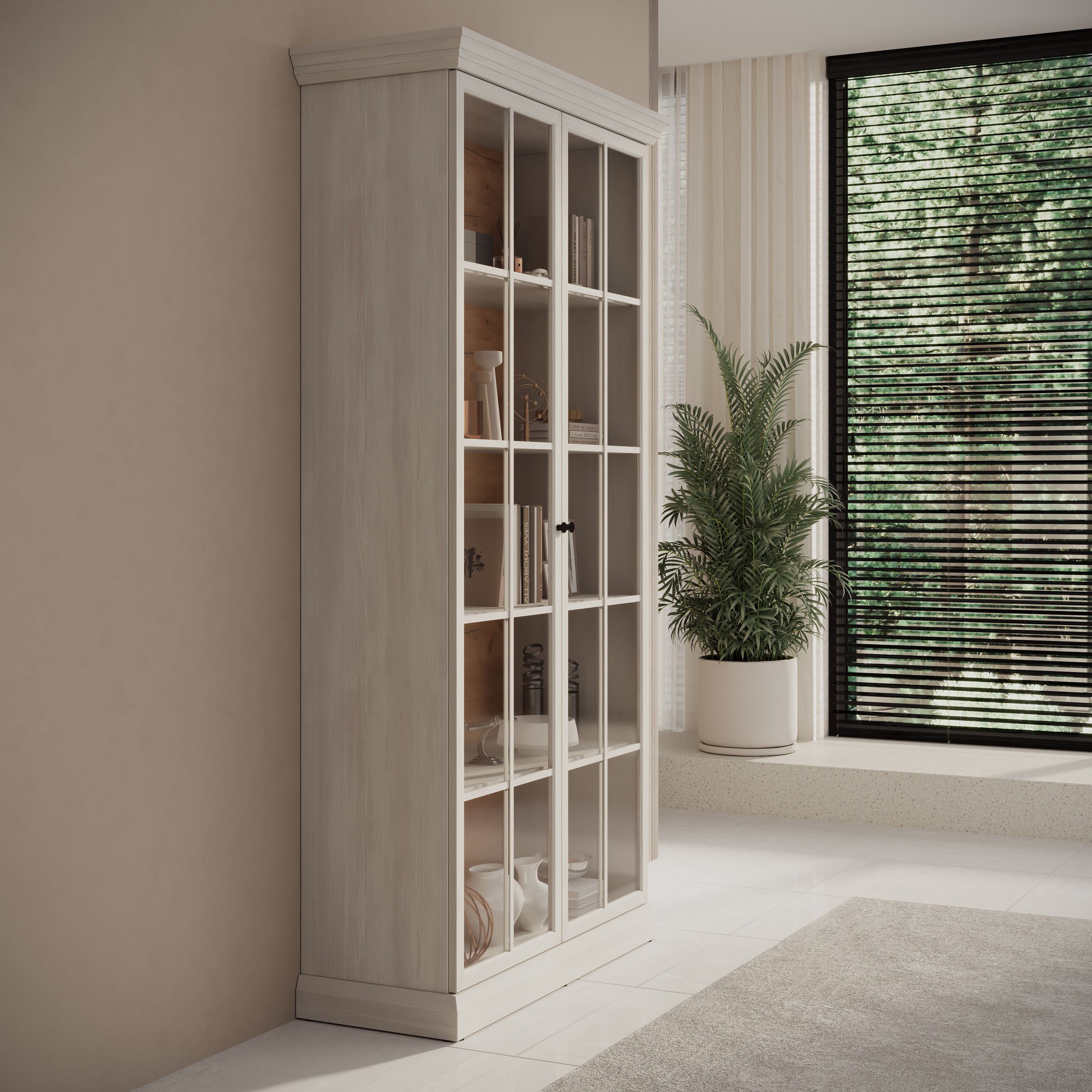 Leroy - Vitrinekast - Wit - 102x41x199 cm