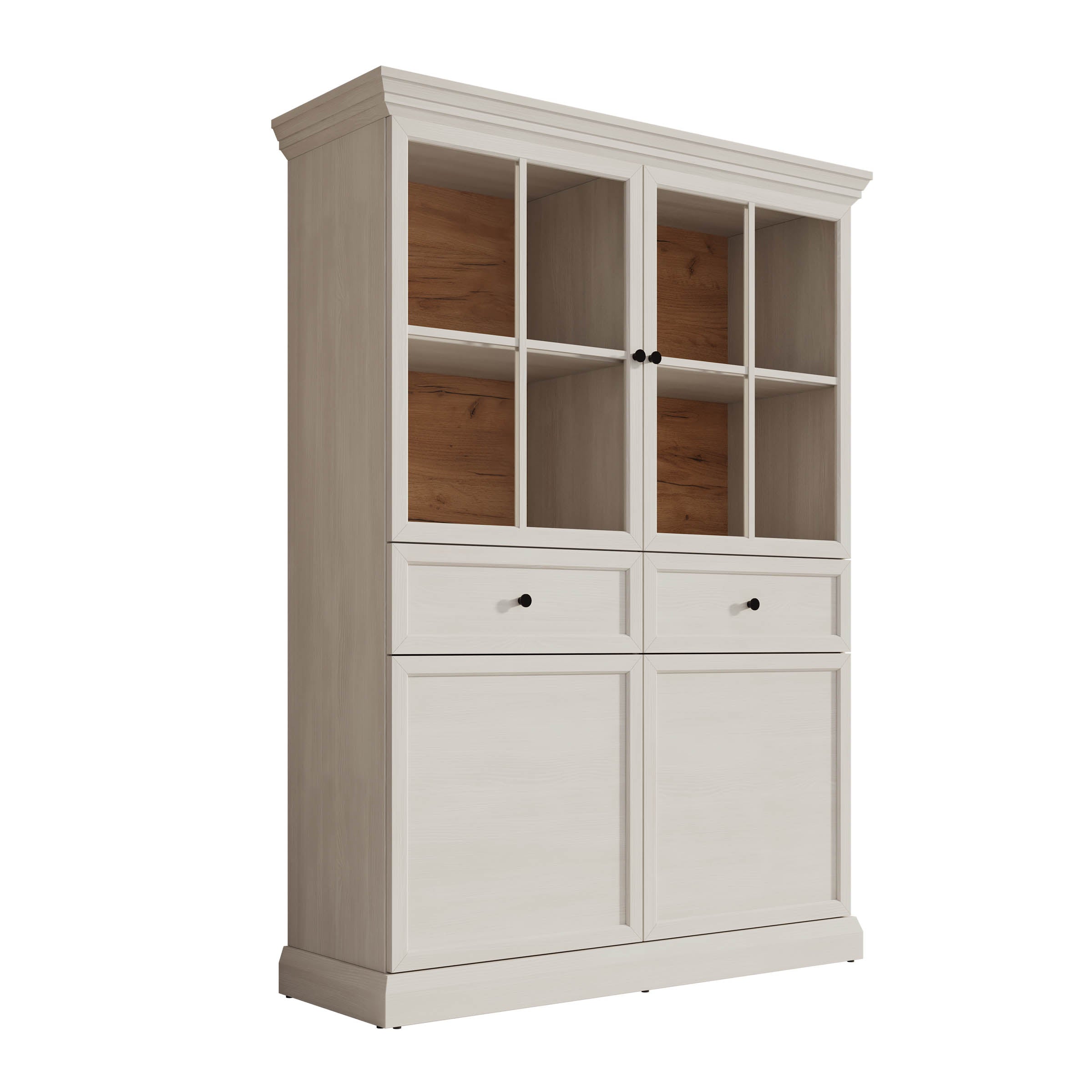 Leroy - Vitrinekast - Wit - 114x40x161 cm