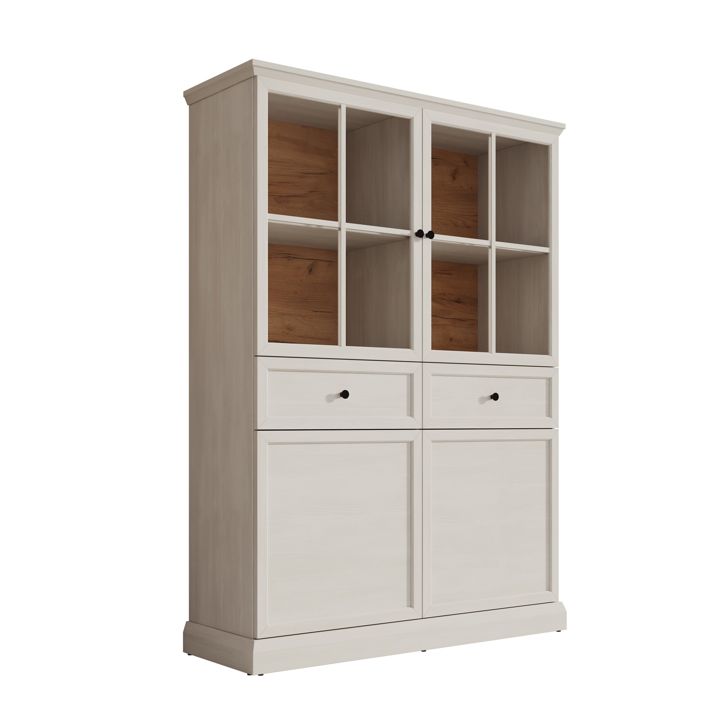 Leroy - Vitrinekast - Wit - 114x40x161 cm