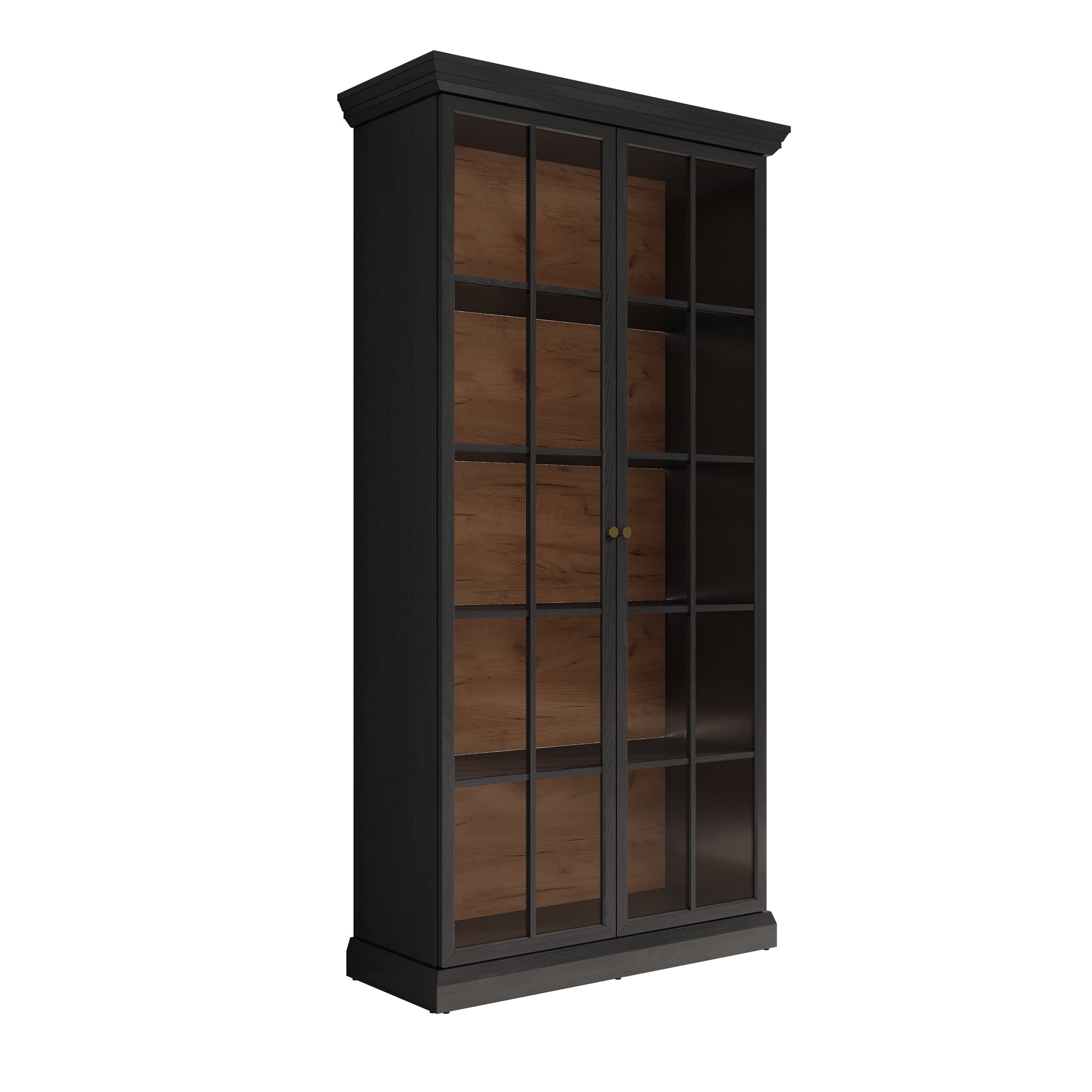 Leroy - Vitrinekast - Zwart - 102x41x199 cm