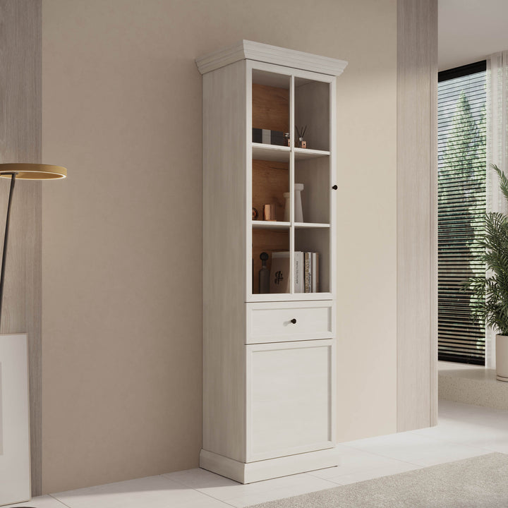 Leroy - Vitrinekast - Wit - 63x41x199 cm