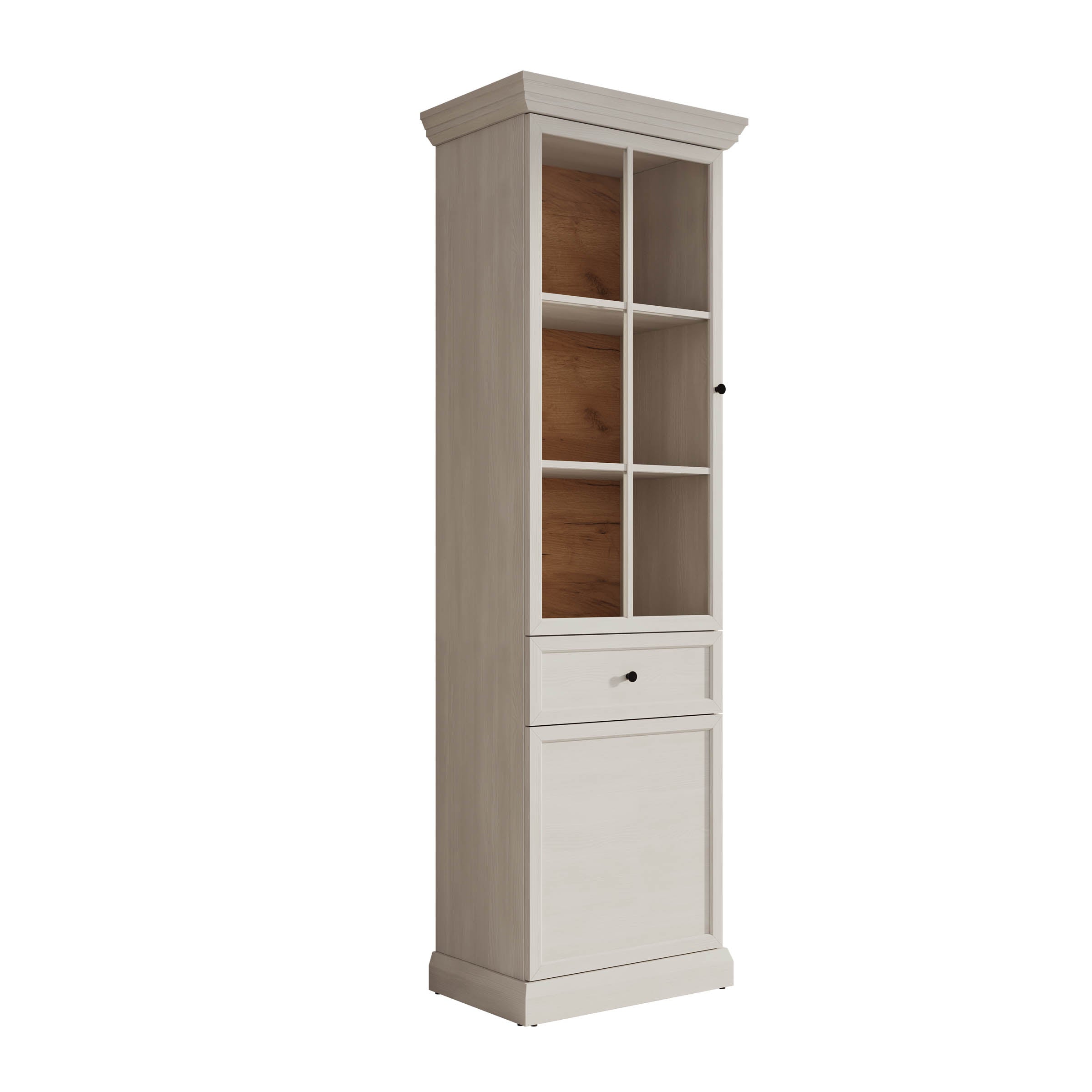 Leroy - Vitrinekast - Wit - 63x41x199 cm