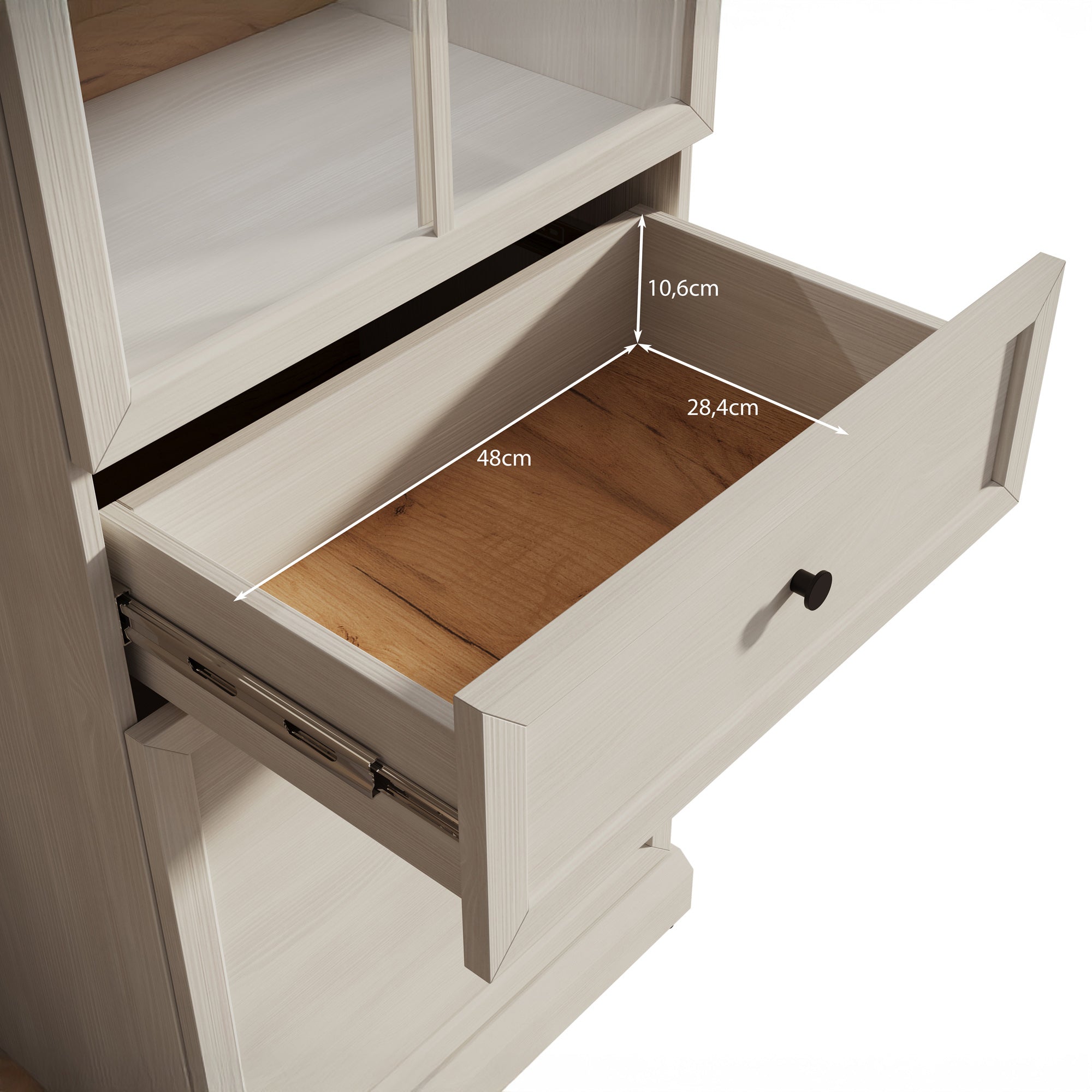 Leroy - Vitrinekast - Zwart - 63x41x199 cm