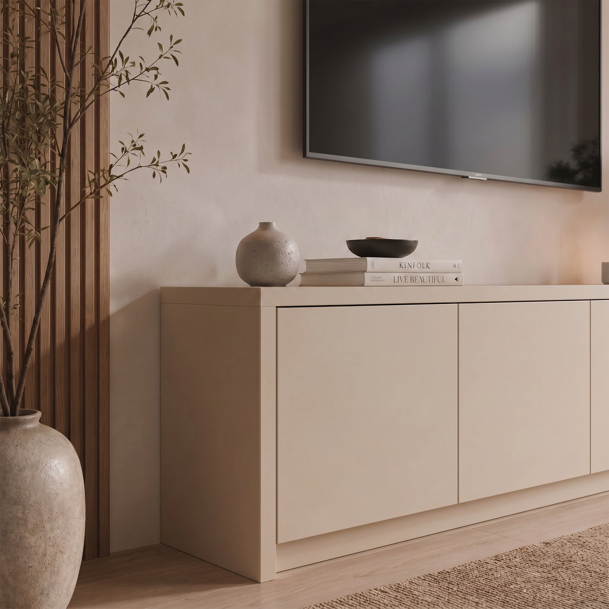 Levo - TV-Meubel - Beige - 198x40x51 cm