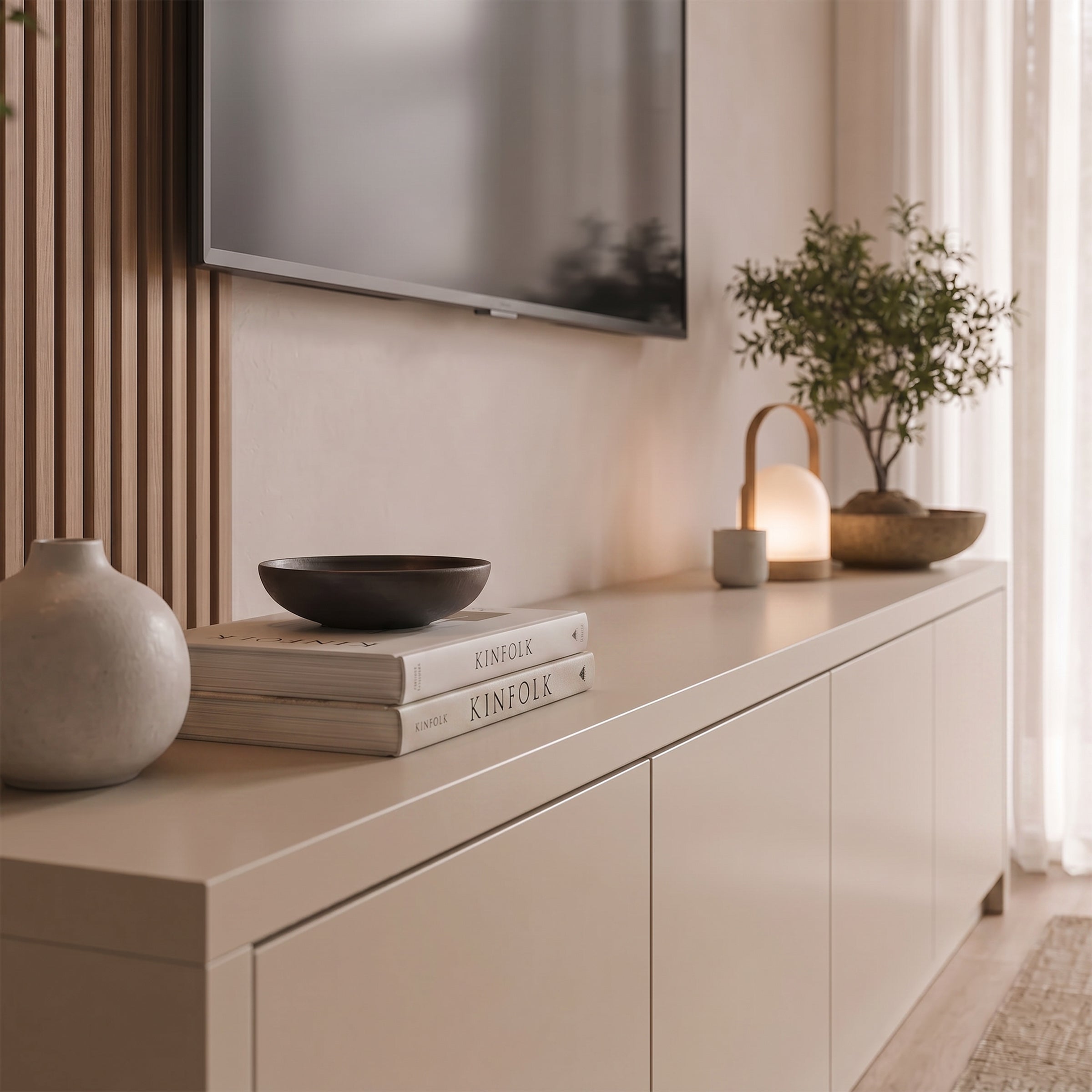 Levo - TV-Meubel - Beige - 198x40x51 cm