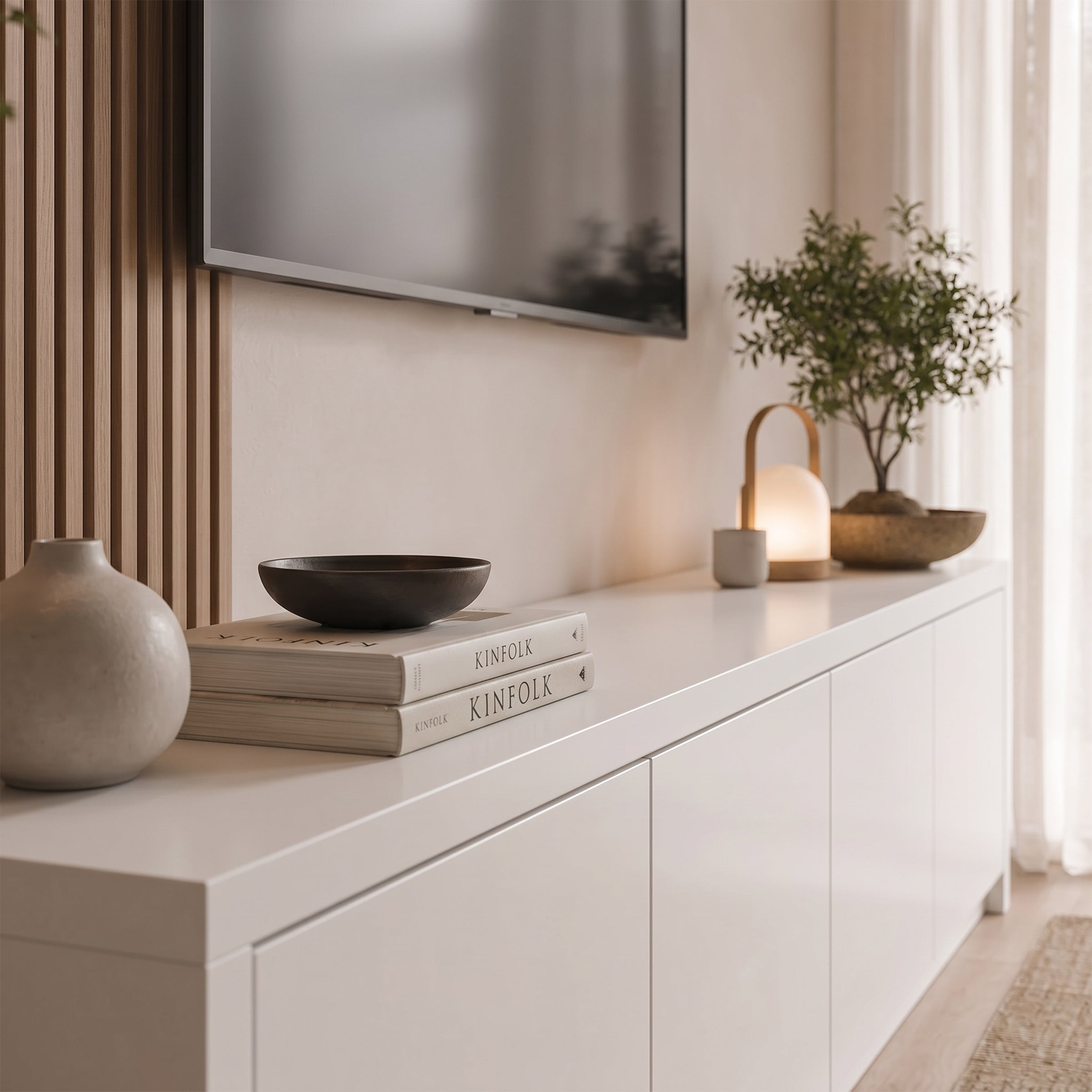 Levo - TV-Meubel - Wit - 198x40x51 cm