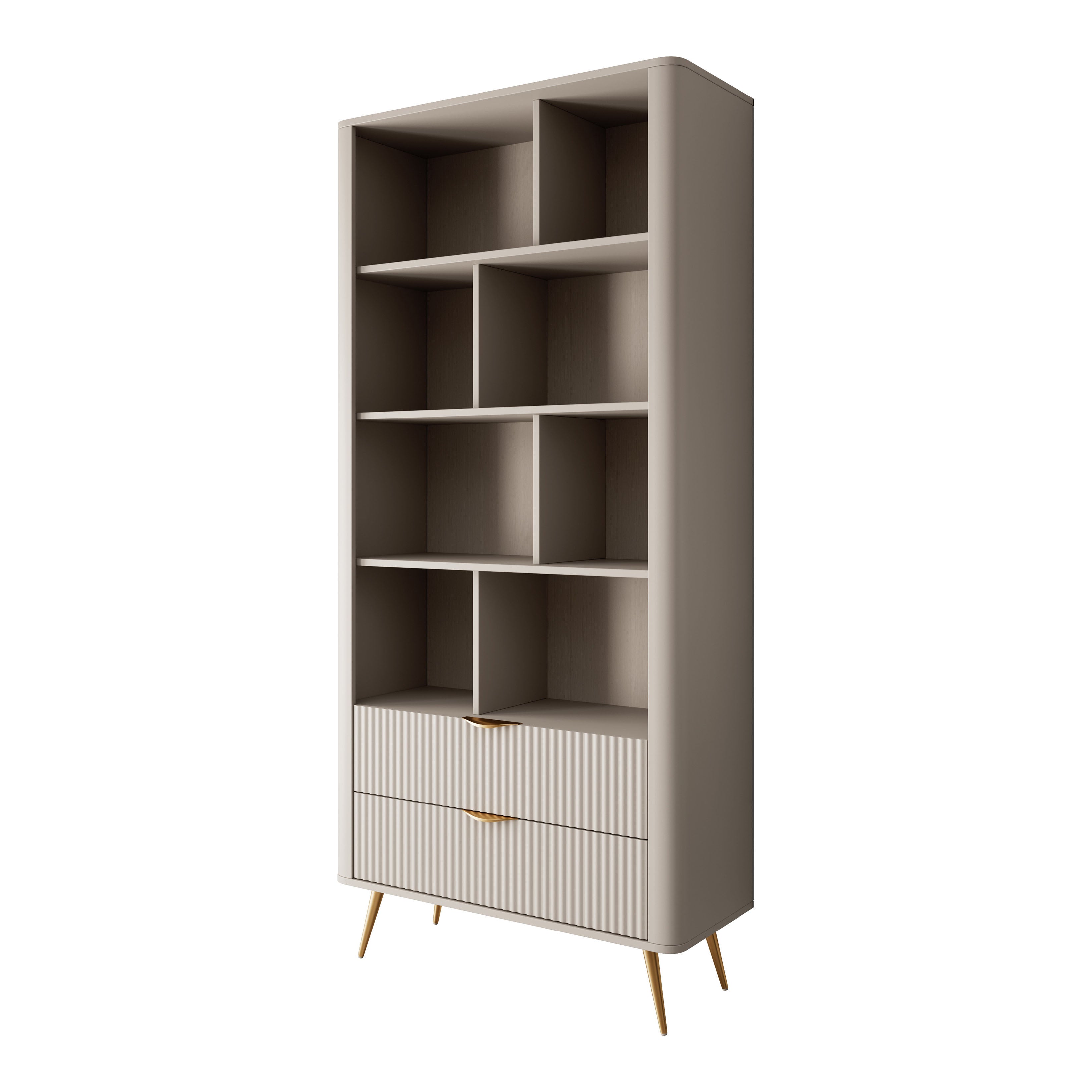 Lima - Boekenkast - Beige - 88x38x194 cm