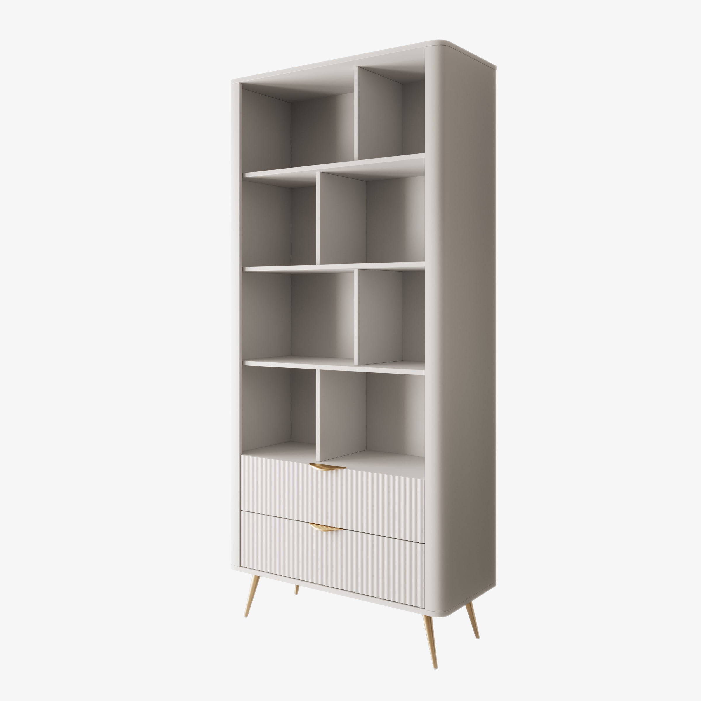 Lima - Boekenkast - Wit - 88x38x194 cm