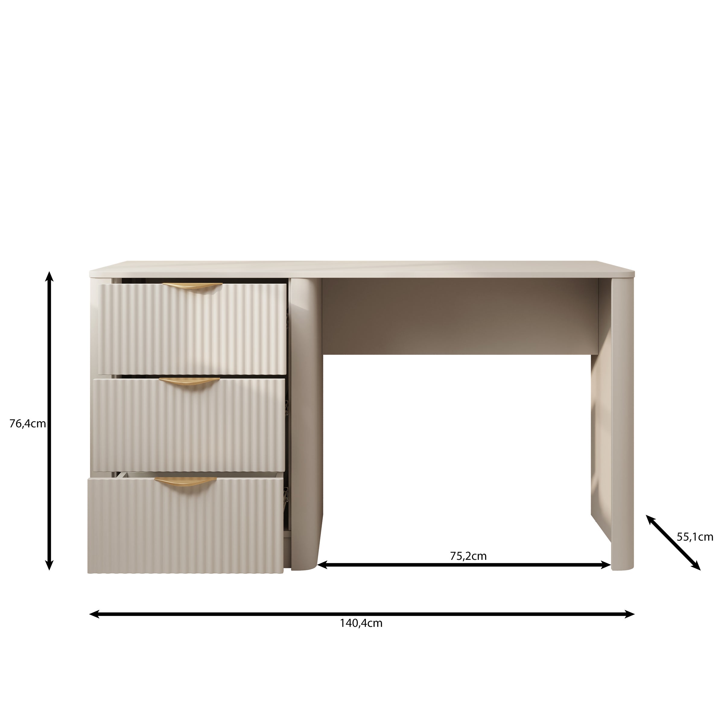 Lima - Bureau - Beige - 140x55x76 cm