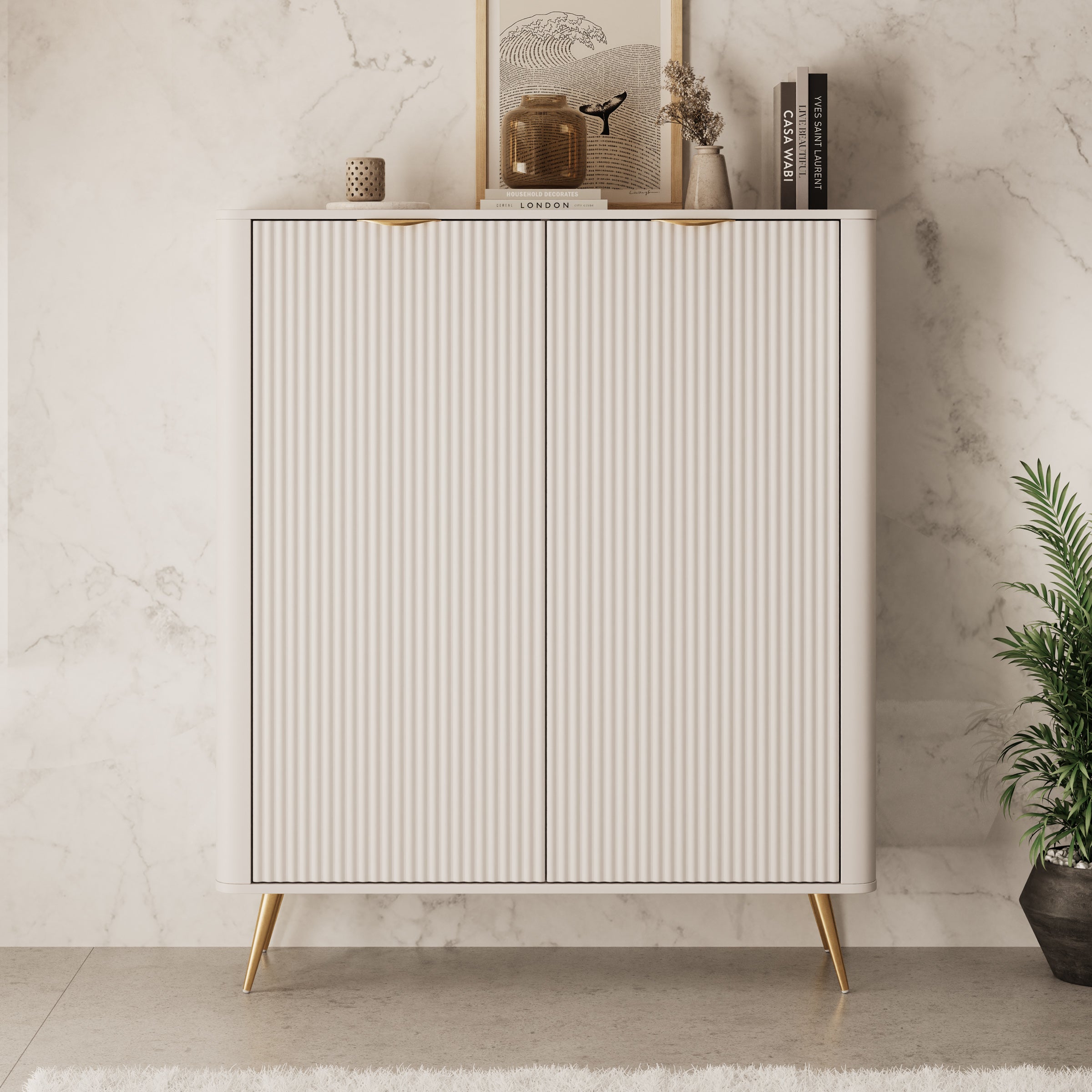 Lima - Dressoir - Beige - 113x38x134 cm