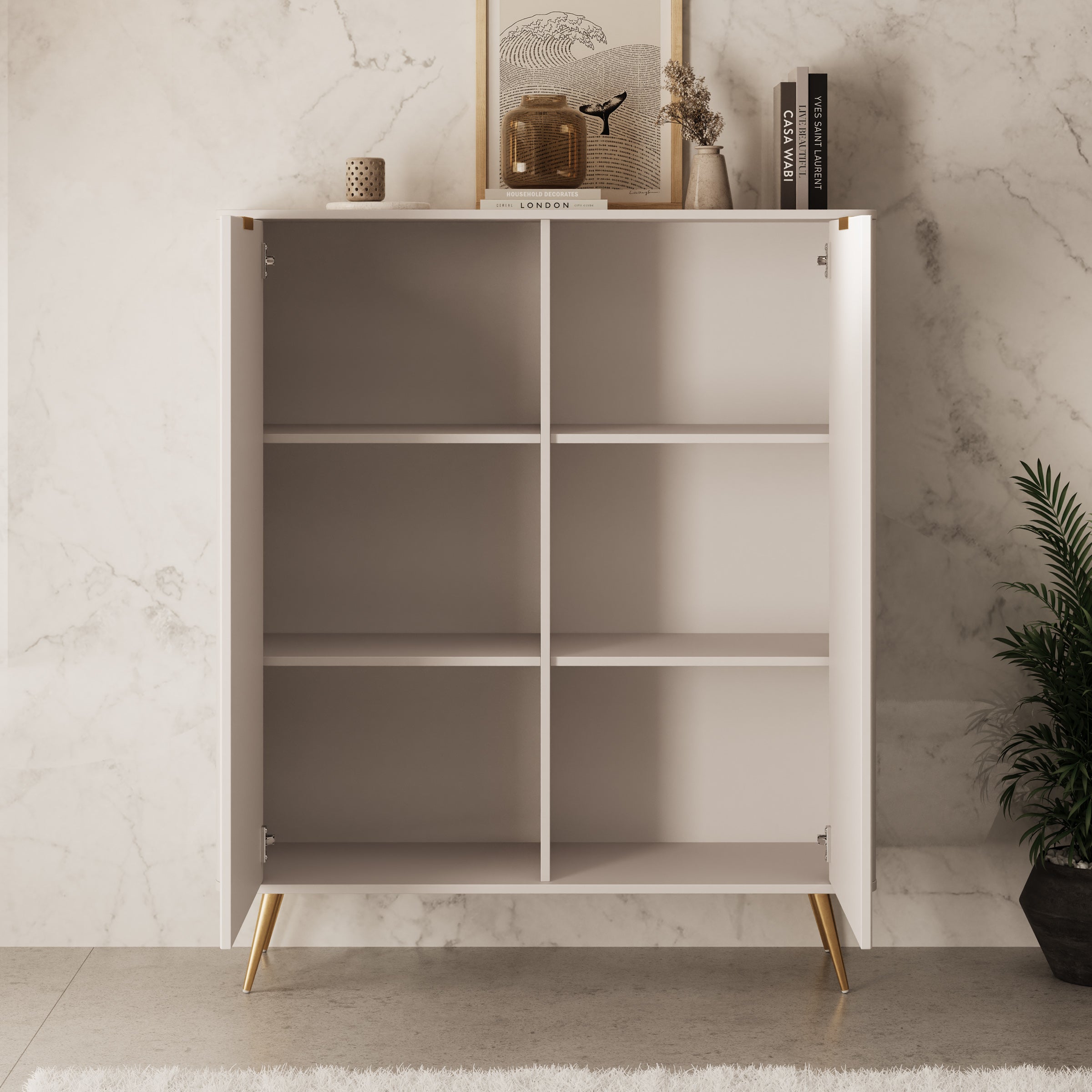 Lima - Dressoir - Beige - 113x38x134 cm