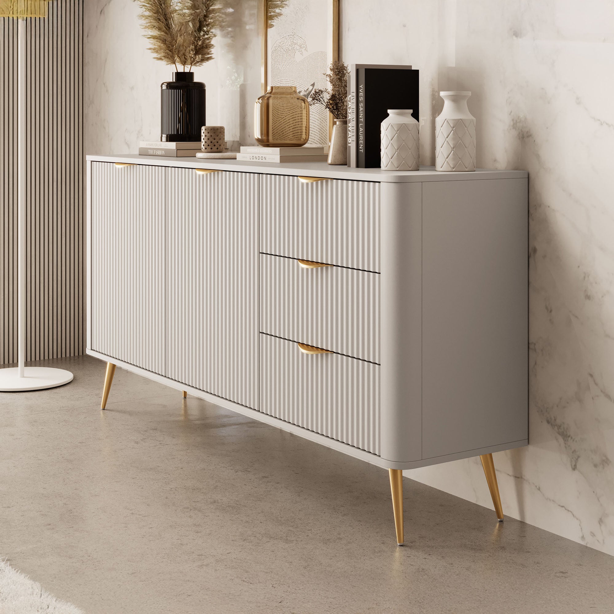 Lima - Dressoir - Beige - 163x38x81 cm