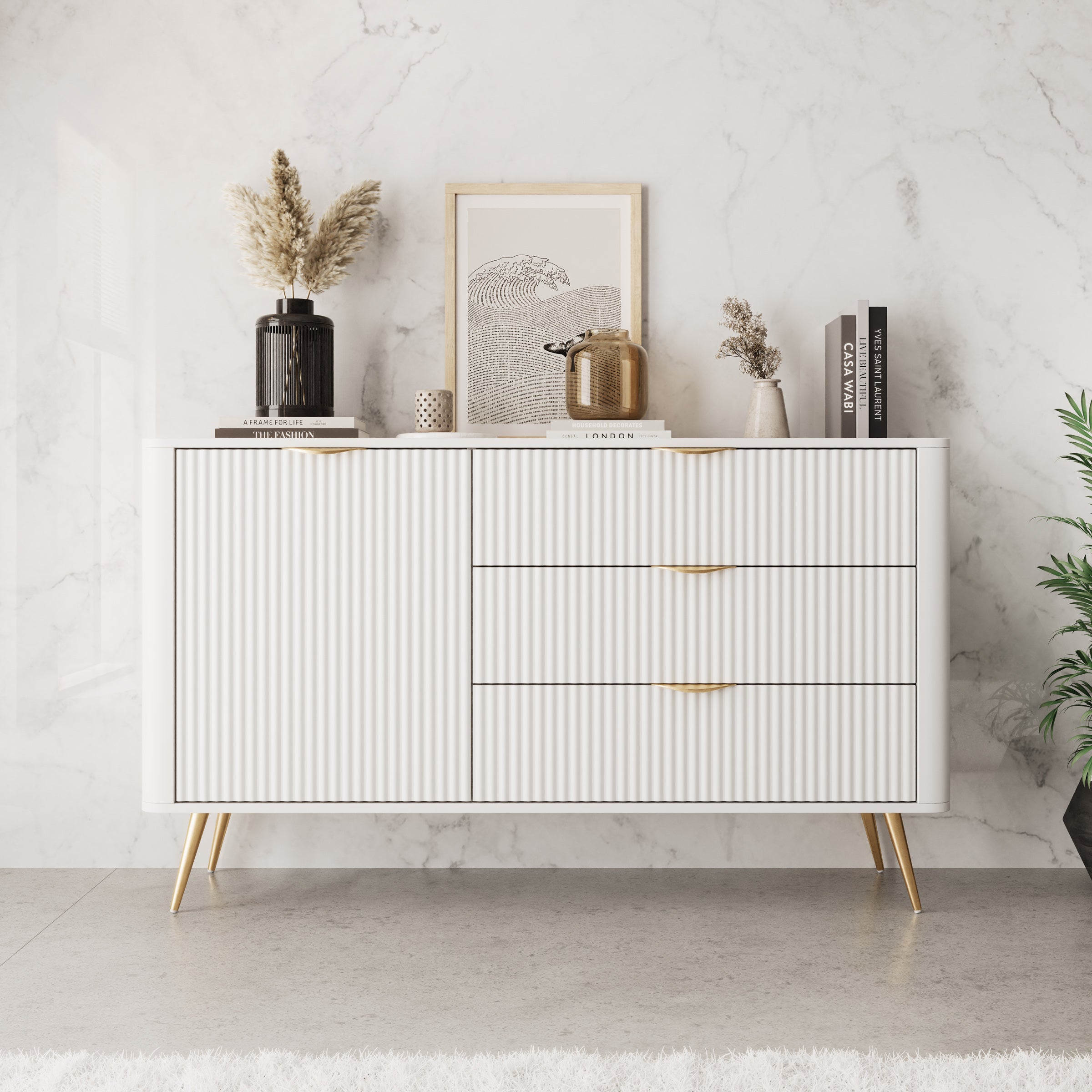 Lima - Dressoir - Wit - 138x38x81 cm