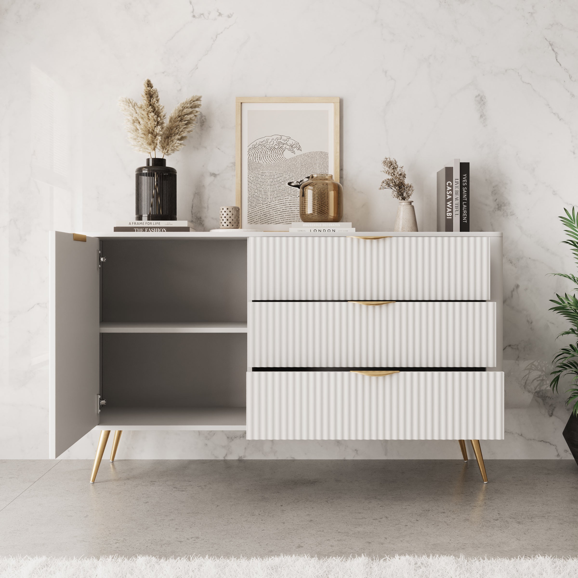 Lima - Dressoir - Wit - 138x38x81 cm