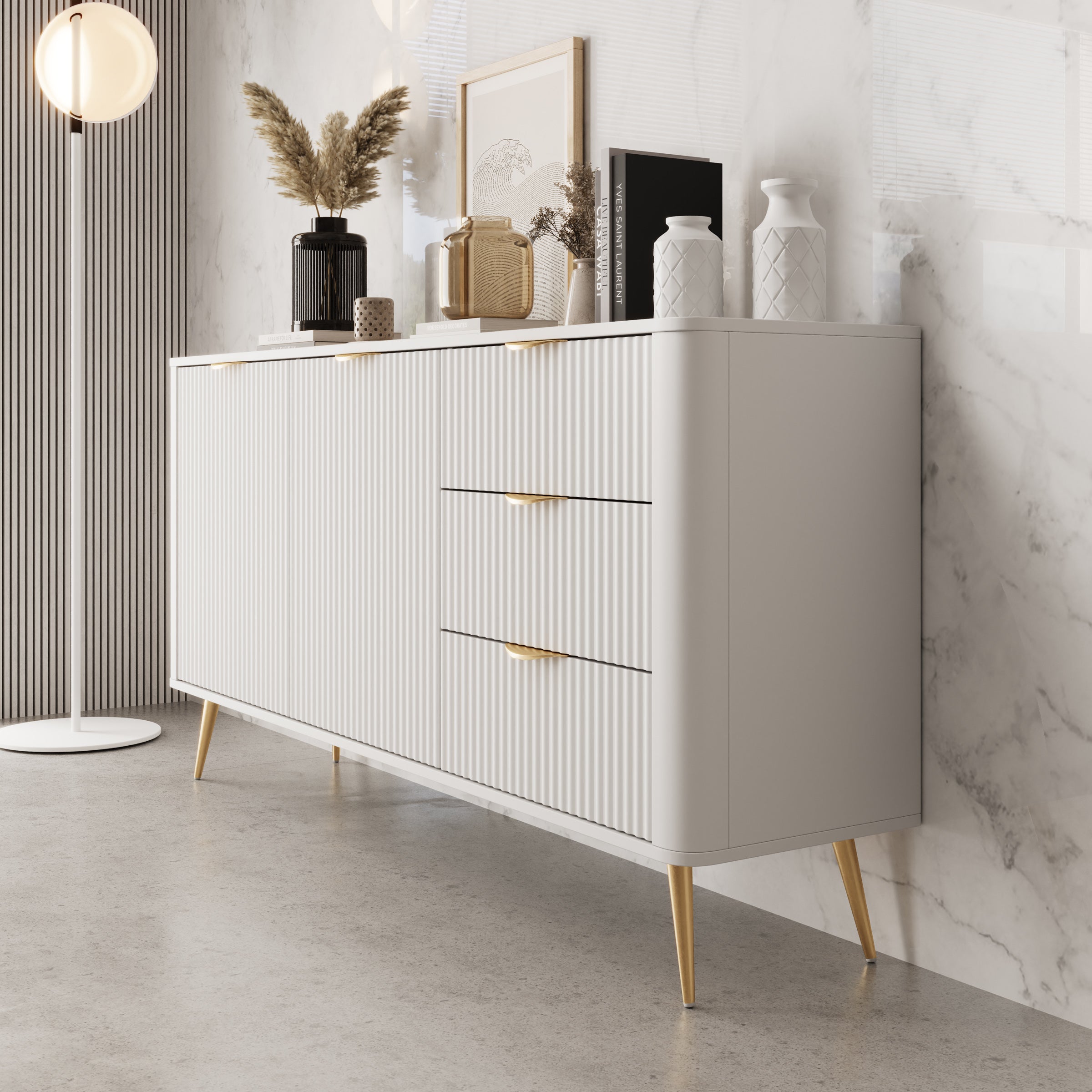 Lima - Dressoir - Wit - 163x38x81 cm