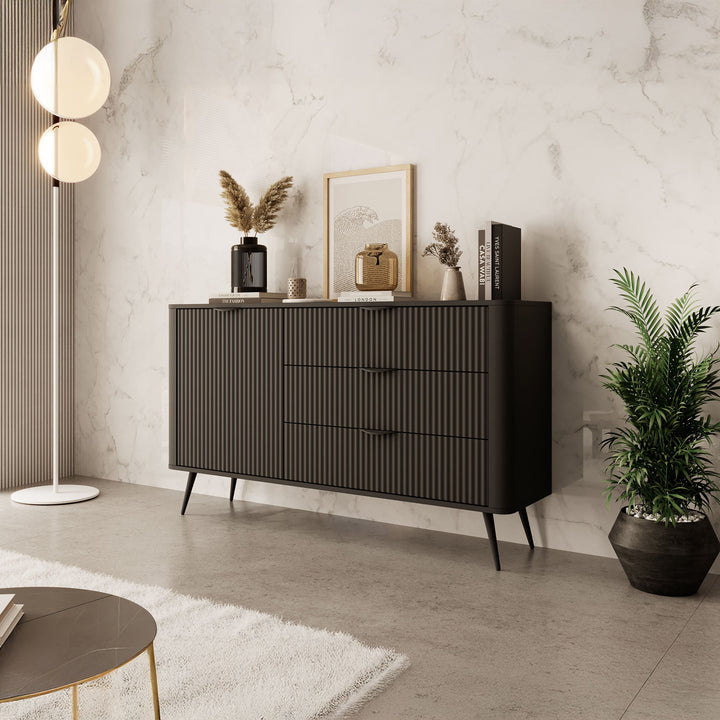 Lima - Dressoir - Zwart - 138x38x81 cm